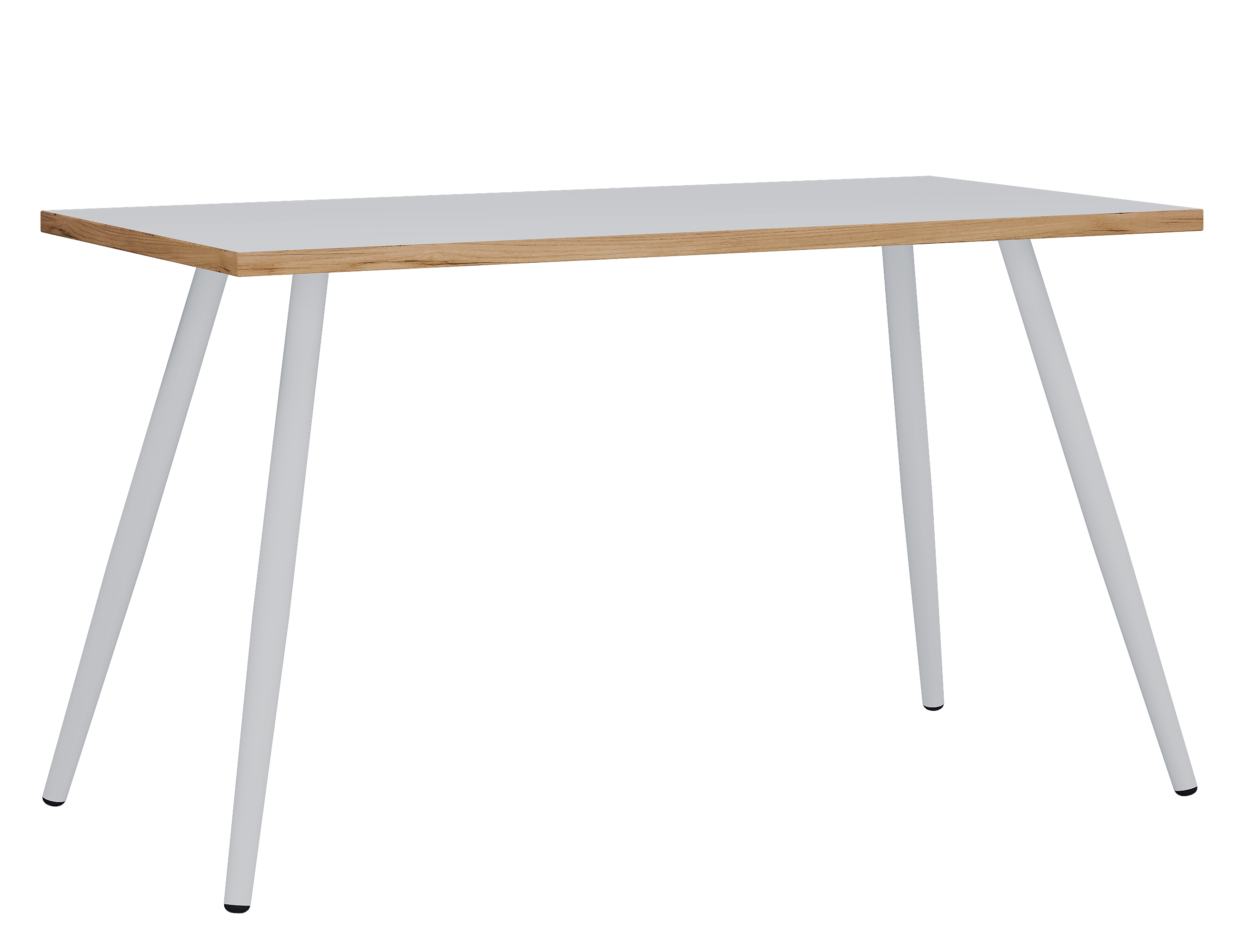 Vcm Nordic Salia Skrivebord Rektangulær Hvid Melamin Natur Træ Metal 138x80