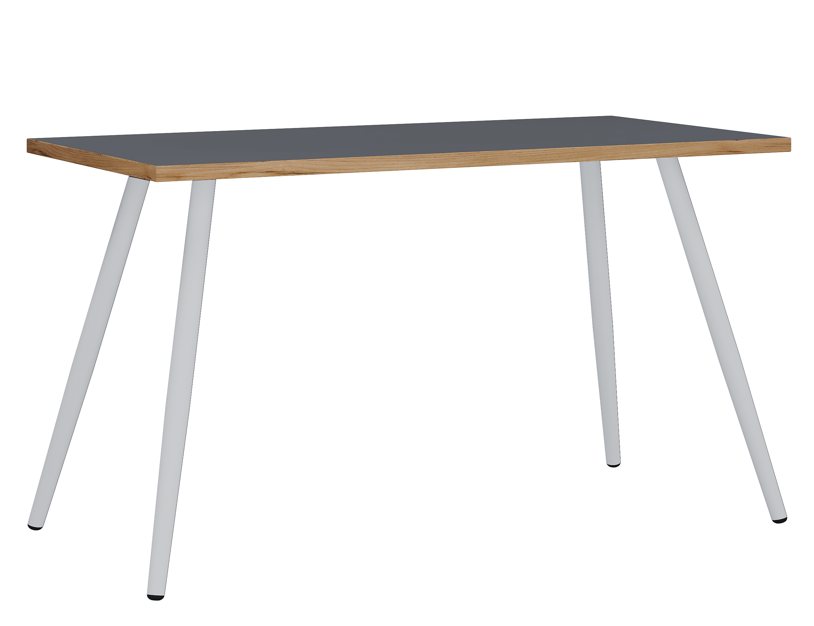 Vcm Nordic Salia Skrivebord Rektangulær Antracitgrå Melamin Natur Træ Metal 138x80