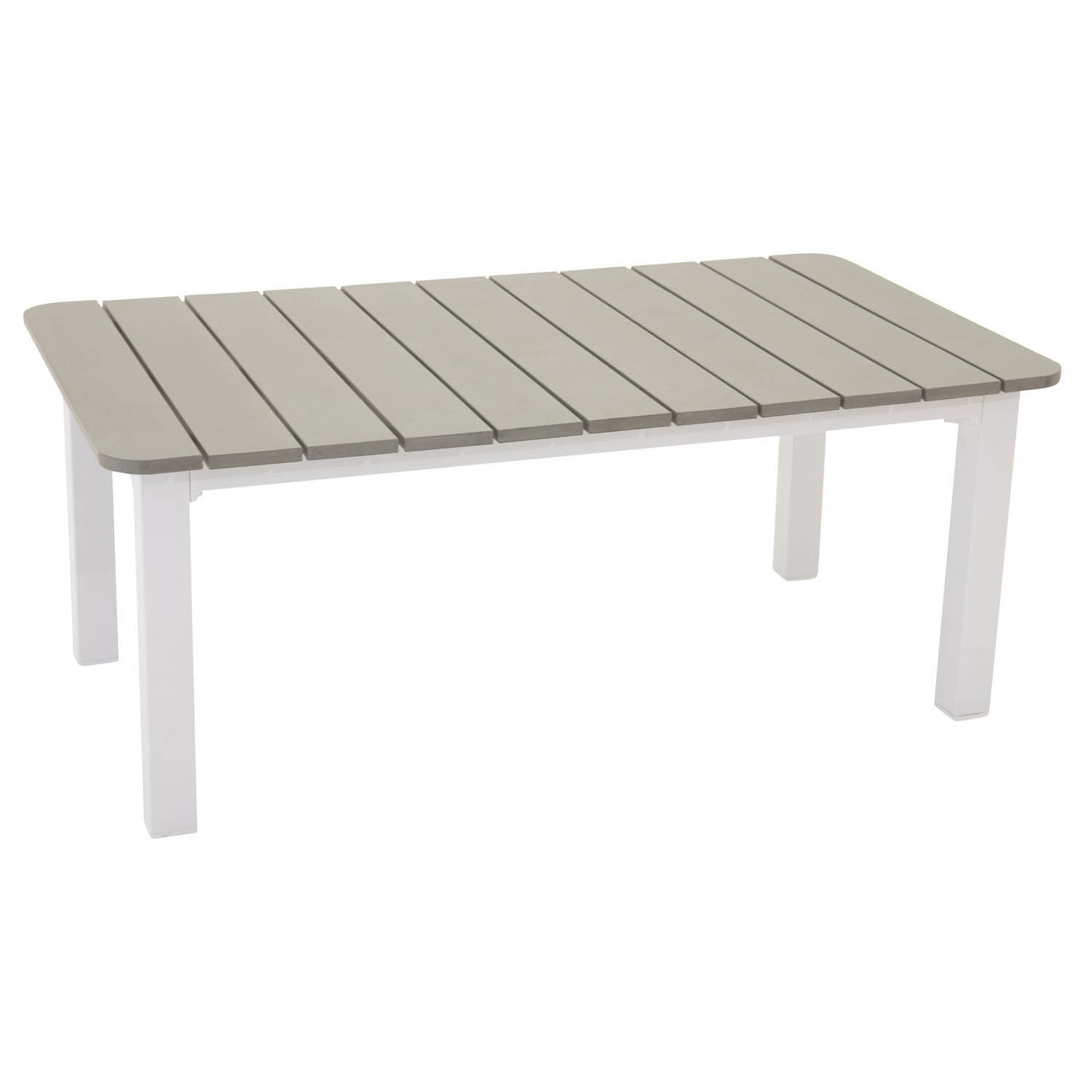 VENTURE DESIGN Parma rektangulær havebord - grå polywood hvid aluminium (110x60)