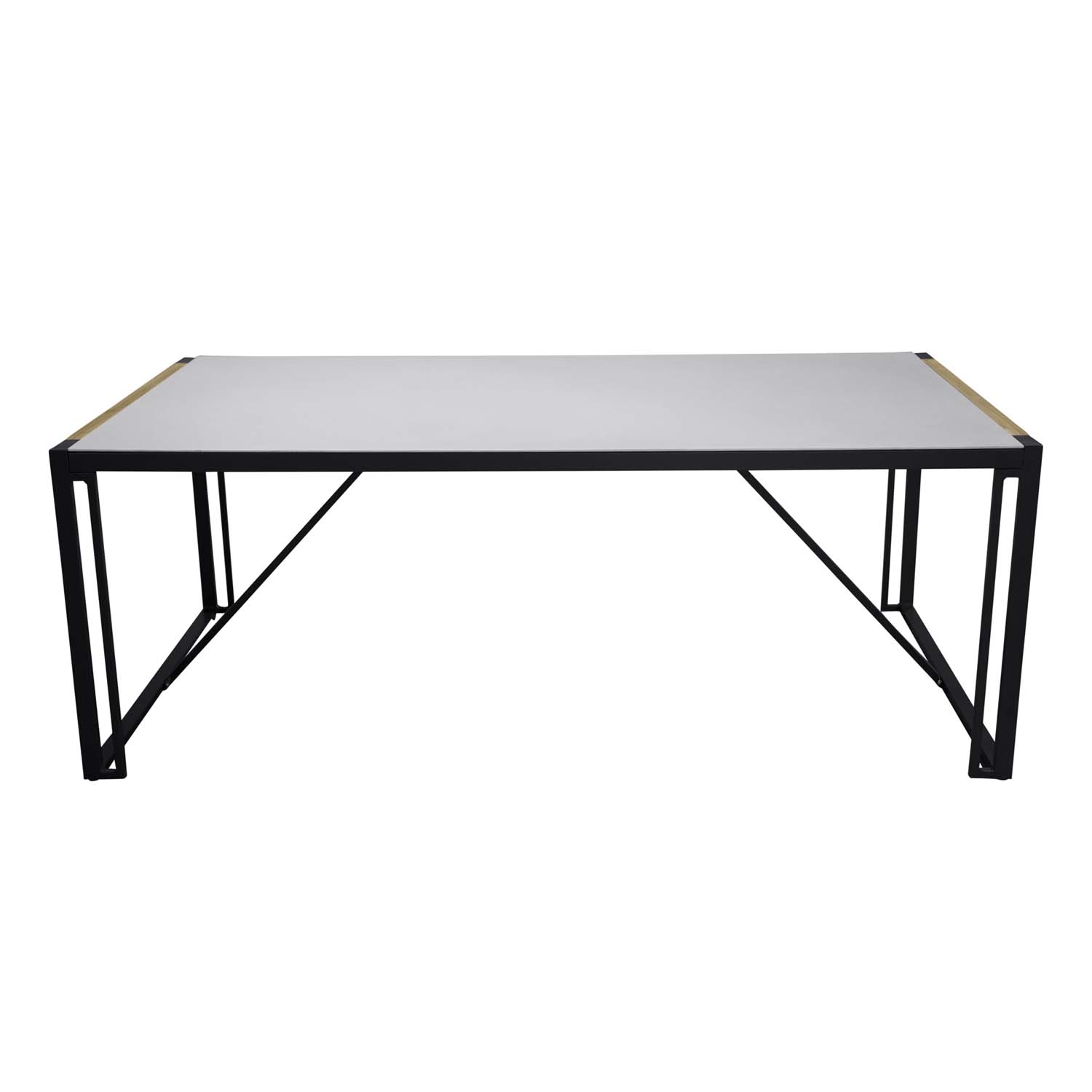 VENTURE DESIGN rektangulær Texas havebord - grå glas og sort aluminium (200x100)