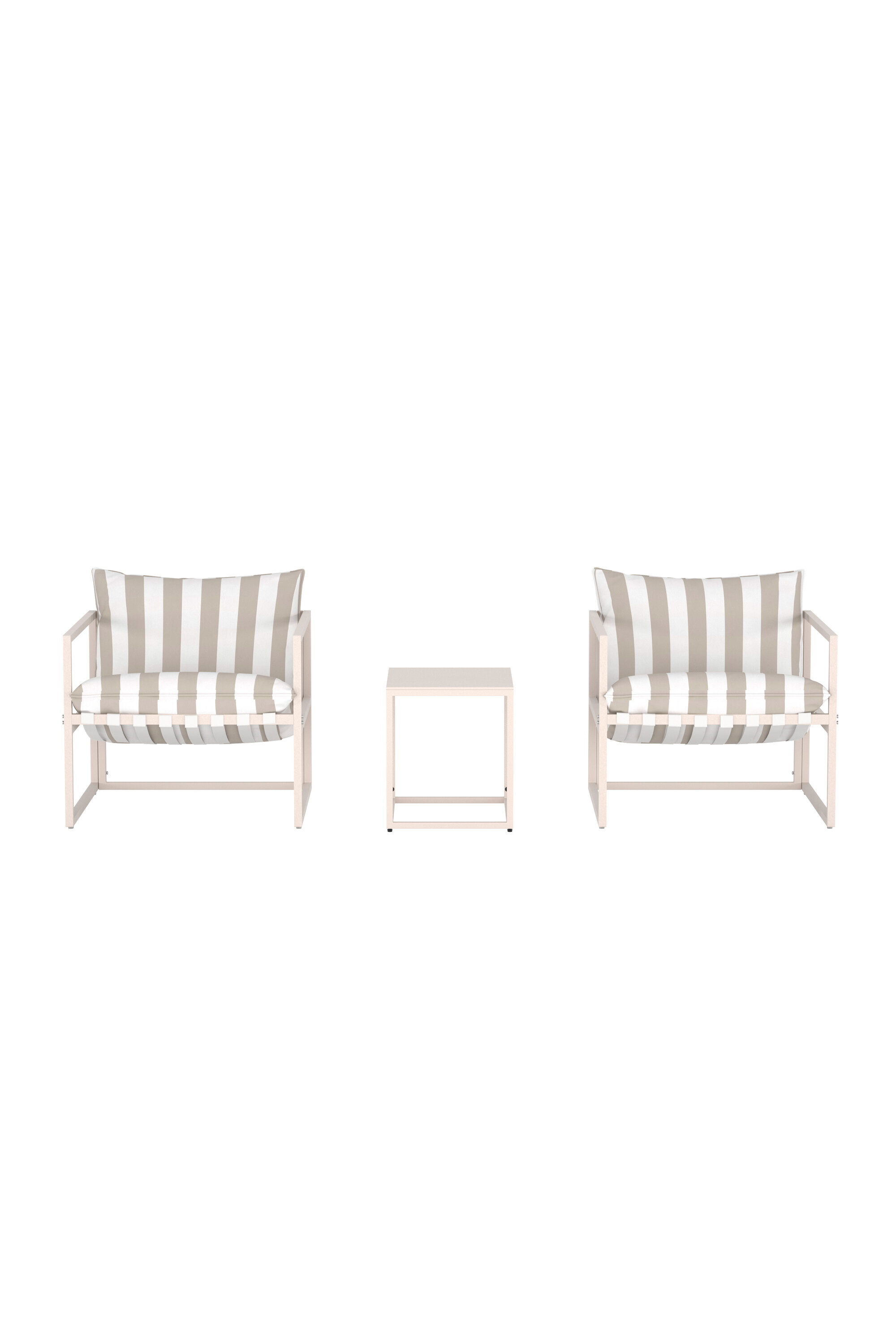 venture home messina loungegrupp - beige / randig vit beige