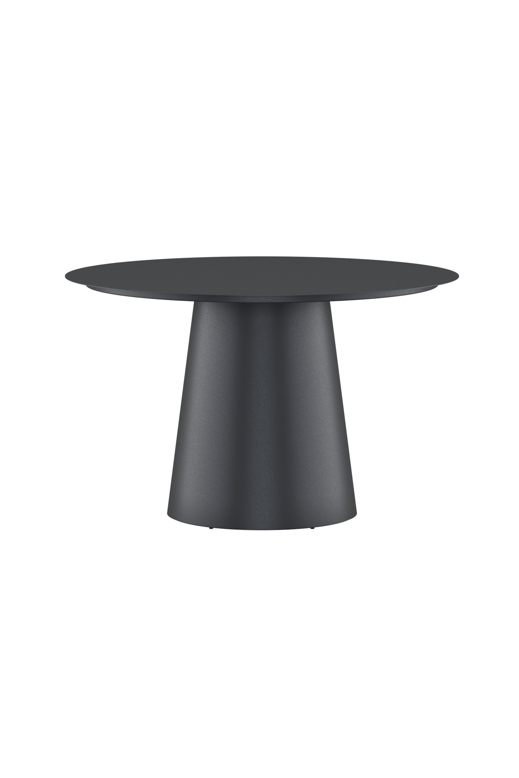 venture home lanzo matbord &oslash120 - svart aluminium