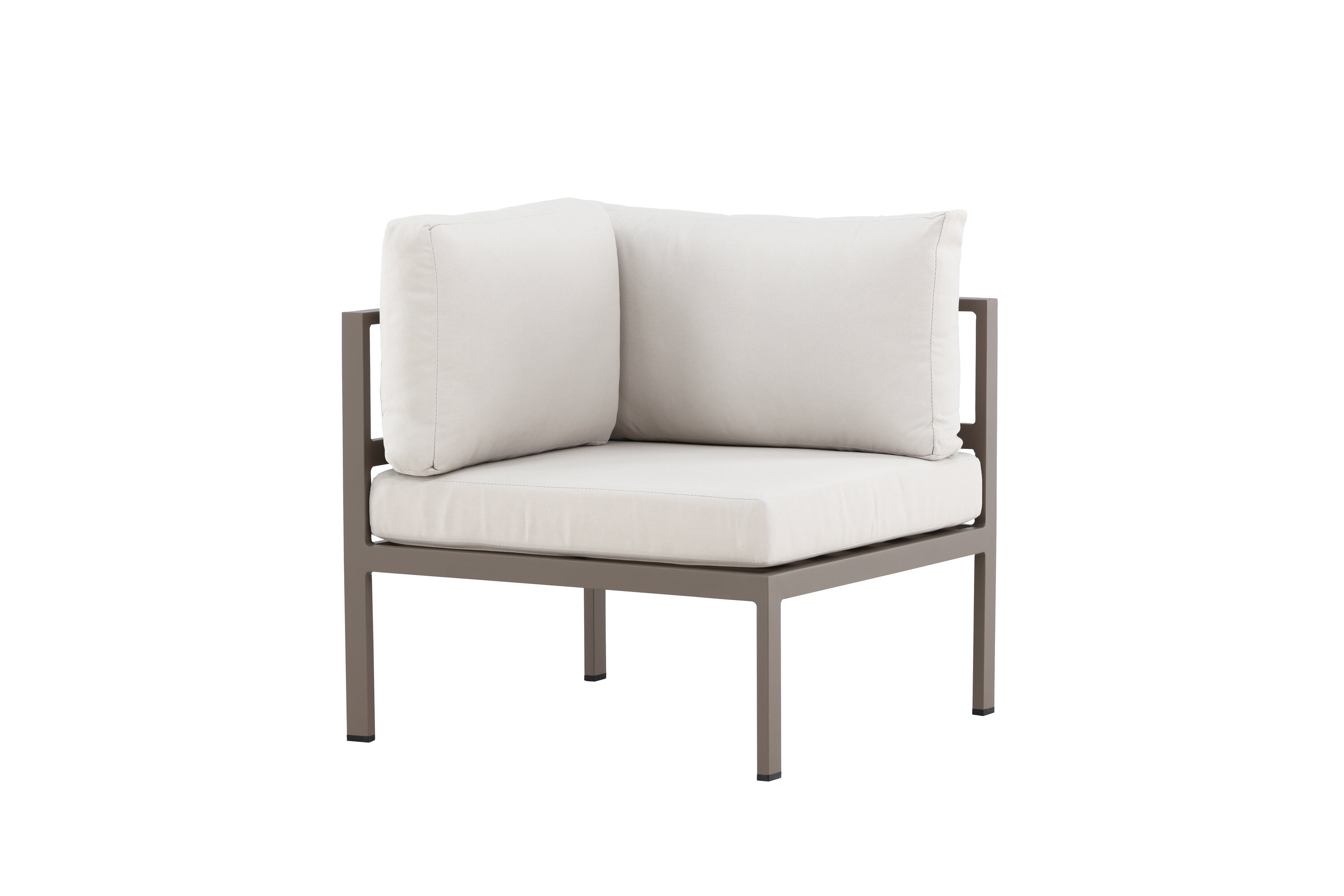 VENTURE DESIGN Copacabana hjørne modul til havehjørnesofa - beige olefin hynder og brun aluminium