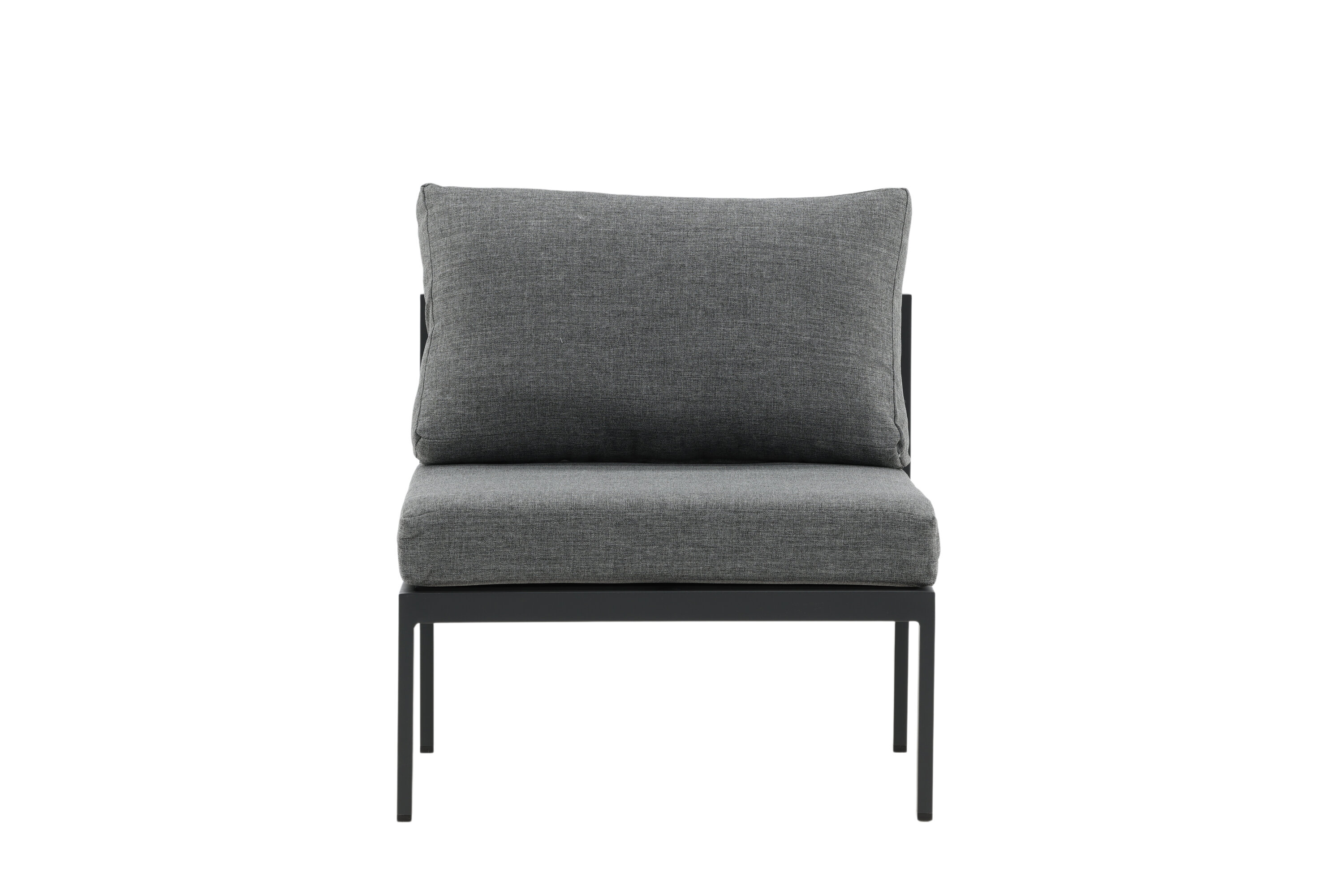 VENTURE DESIGN Copacabana midter modul til havehjørnesofa - grå hynder og sort aluminium