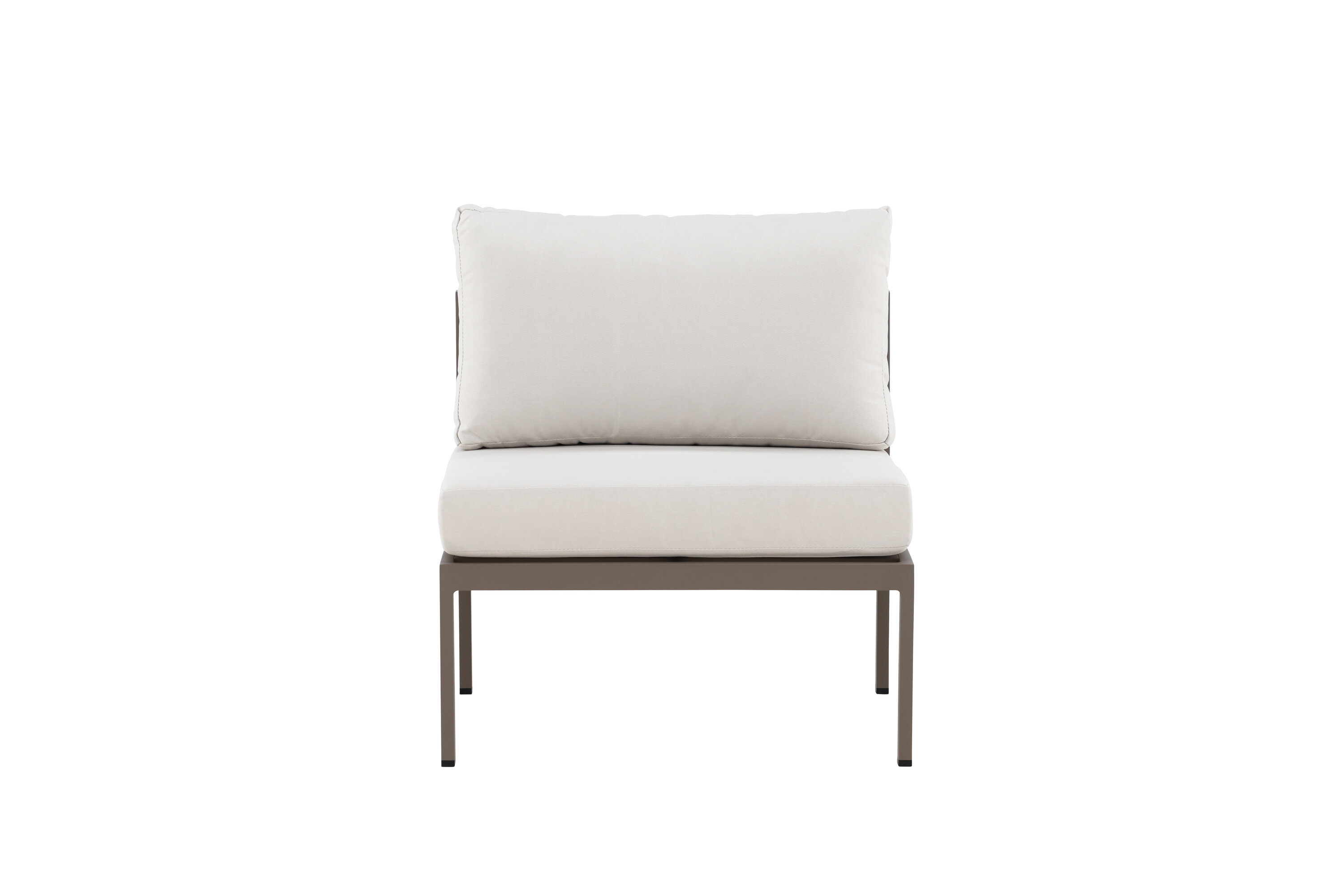 VENTURE DESIGN Copacabana midter modul til havehjørnesofa - beige olefin hynder og brun aluminium