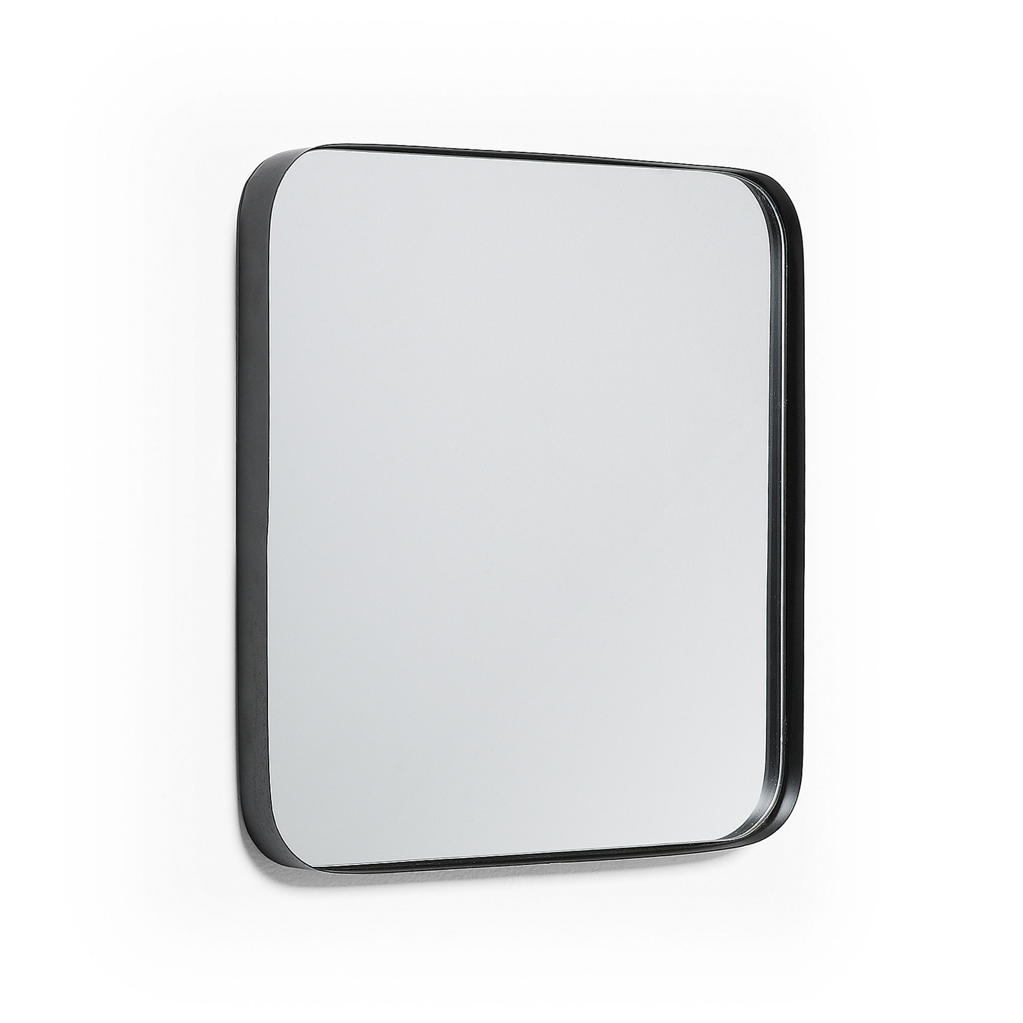 LAFORMA Marco vægspejl, kvadratisk - spejlglas og sort stål (40x40)