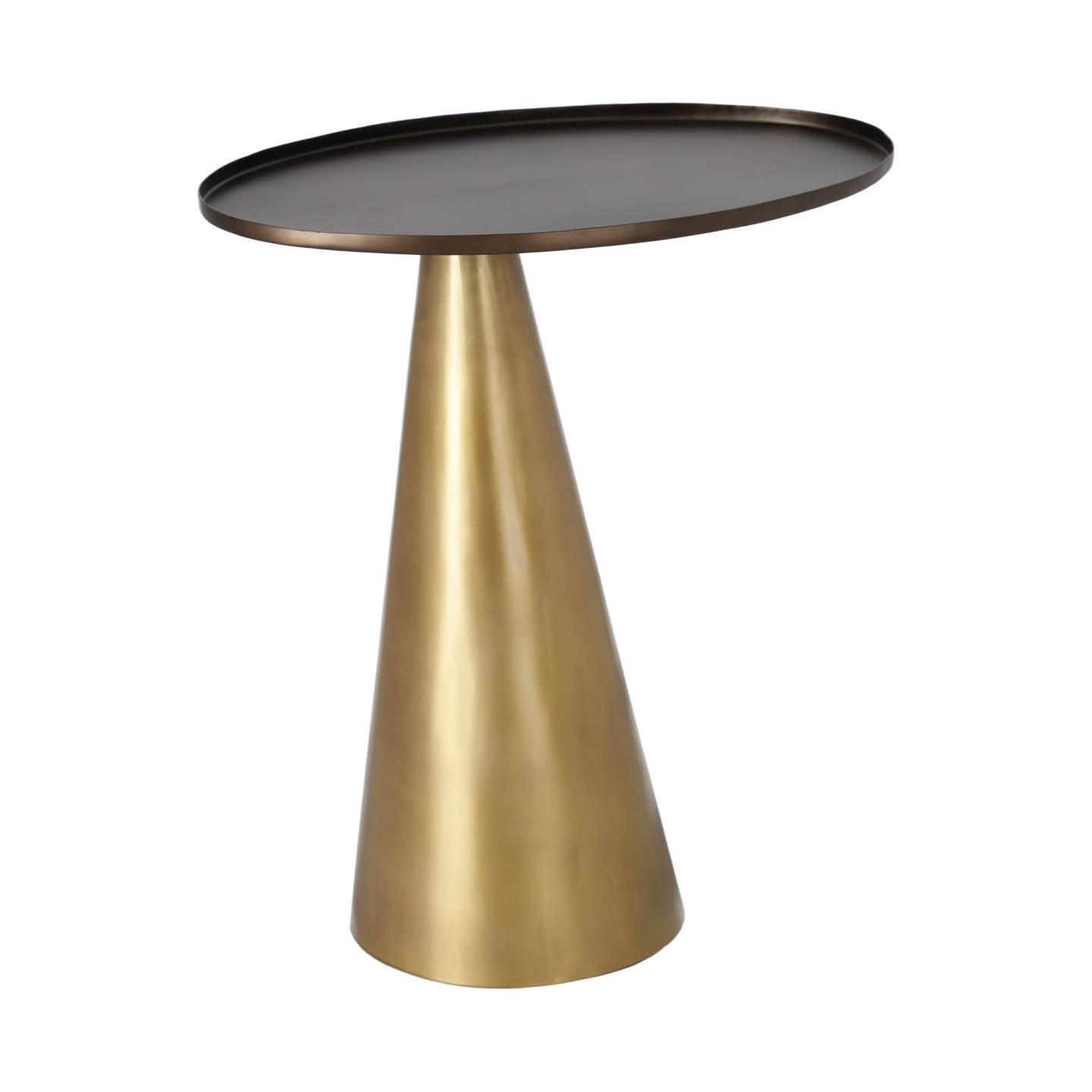 LAFORMA Liliane sidebord, oval - guld og bronze metal (Ø45x27)