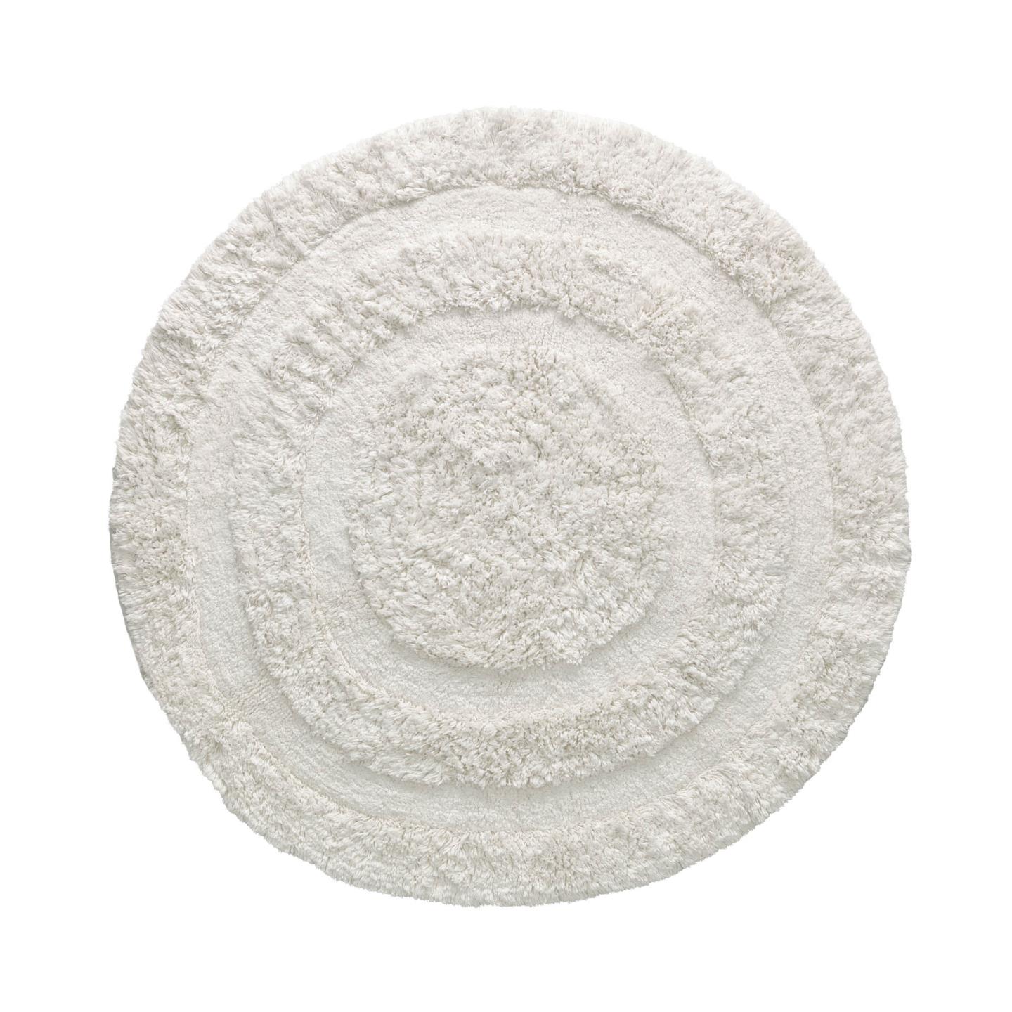 LAFORMA Eligia gulvtæppe, rund - hvid bomuld (Ø120)