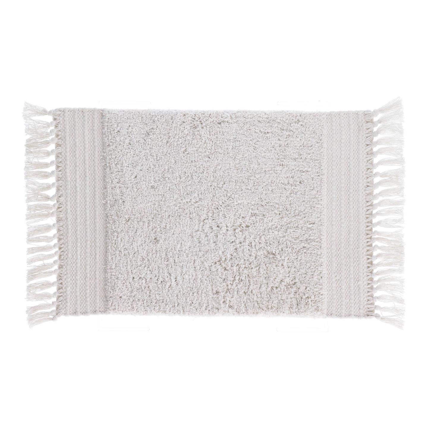 LAFORMA Nilce bademåtte, rektangulær - hvid stof (40x60)
