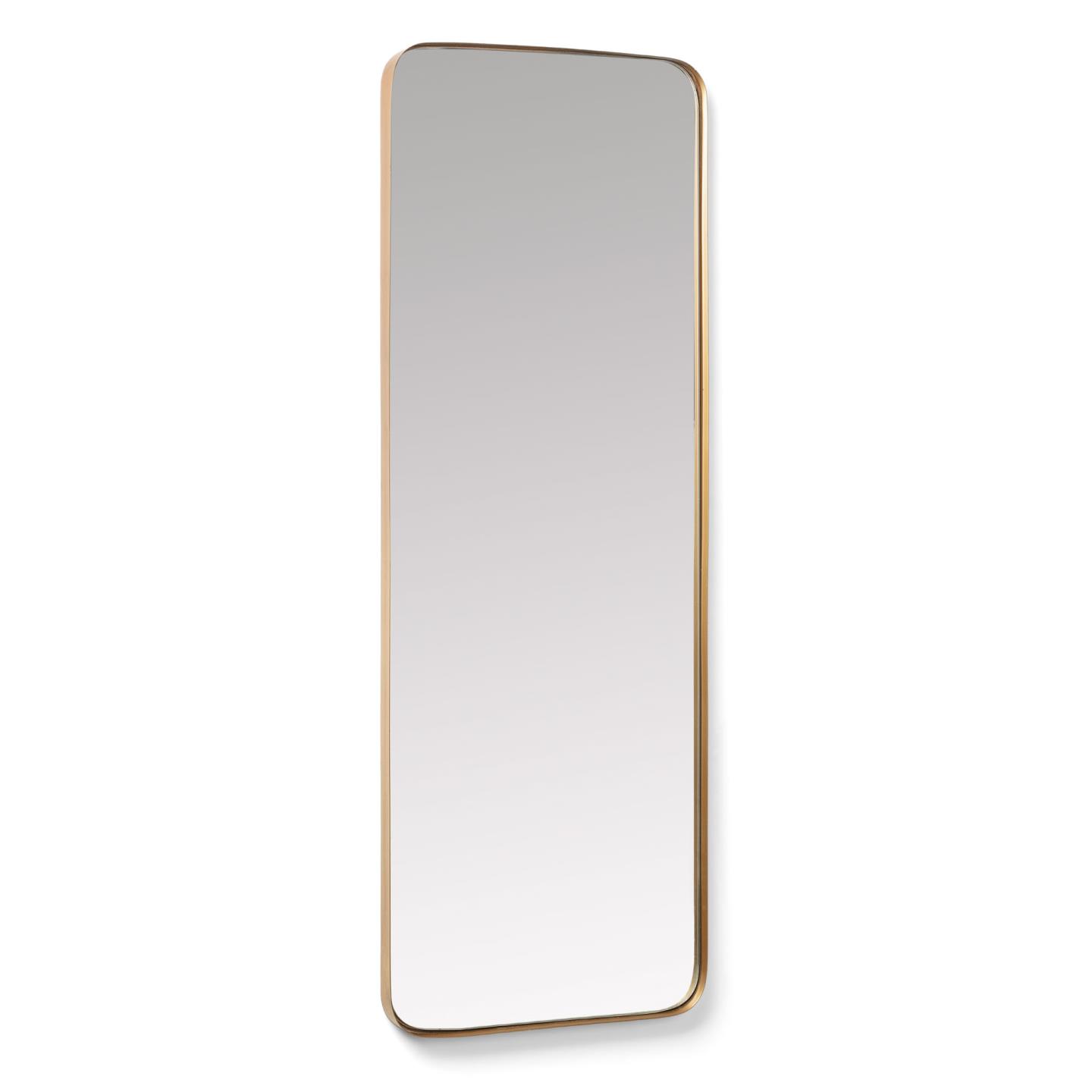 LAFORMA Marco vægspejl, rektangulær - spejlglas og guld stål (55x150,5)