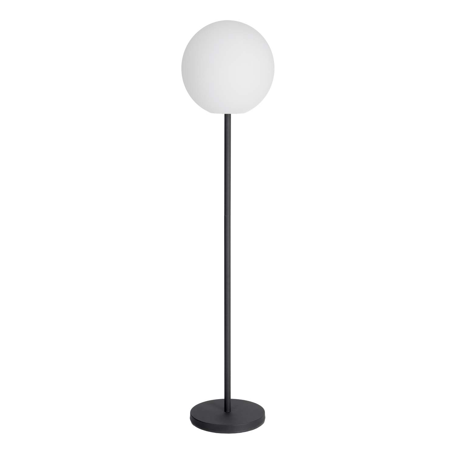 LAFORMA Dinesh gulvlampe, ledningsfri - sort stål og hvidt polyethylen (Ø 35)