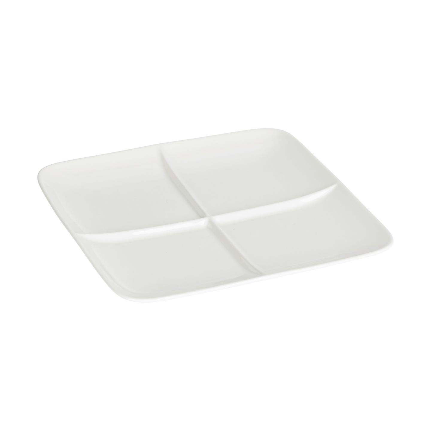 LAFORMA Pierina tallerken, kvadratisk - hvid porcelæn (24,8x24,8)
