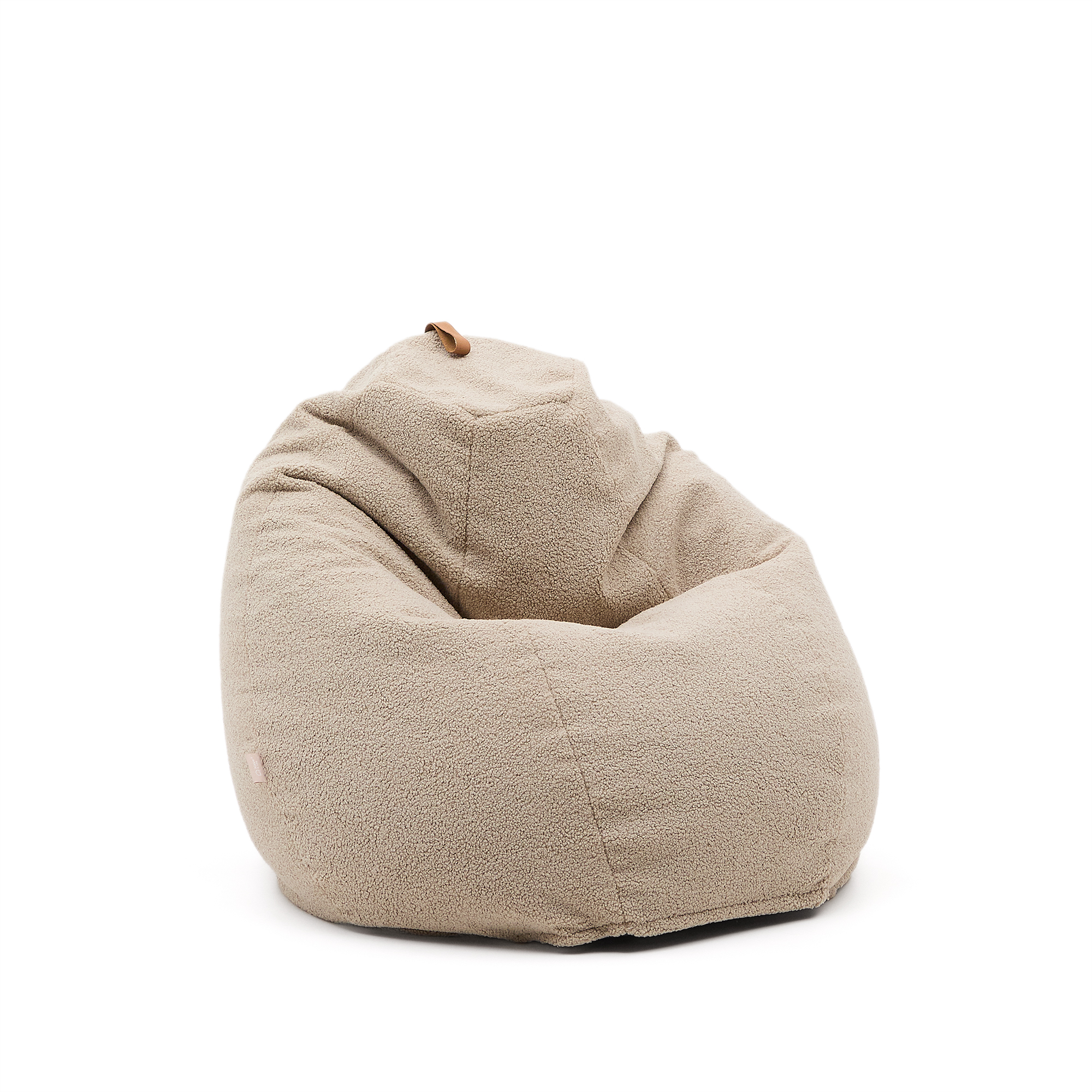 KAVE HOME Vicka-puff i beige bouclé, É 70 cm