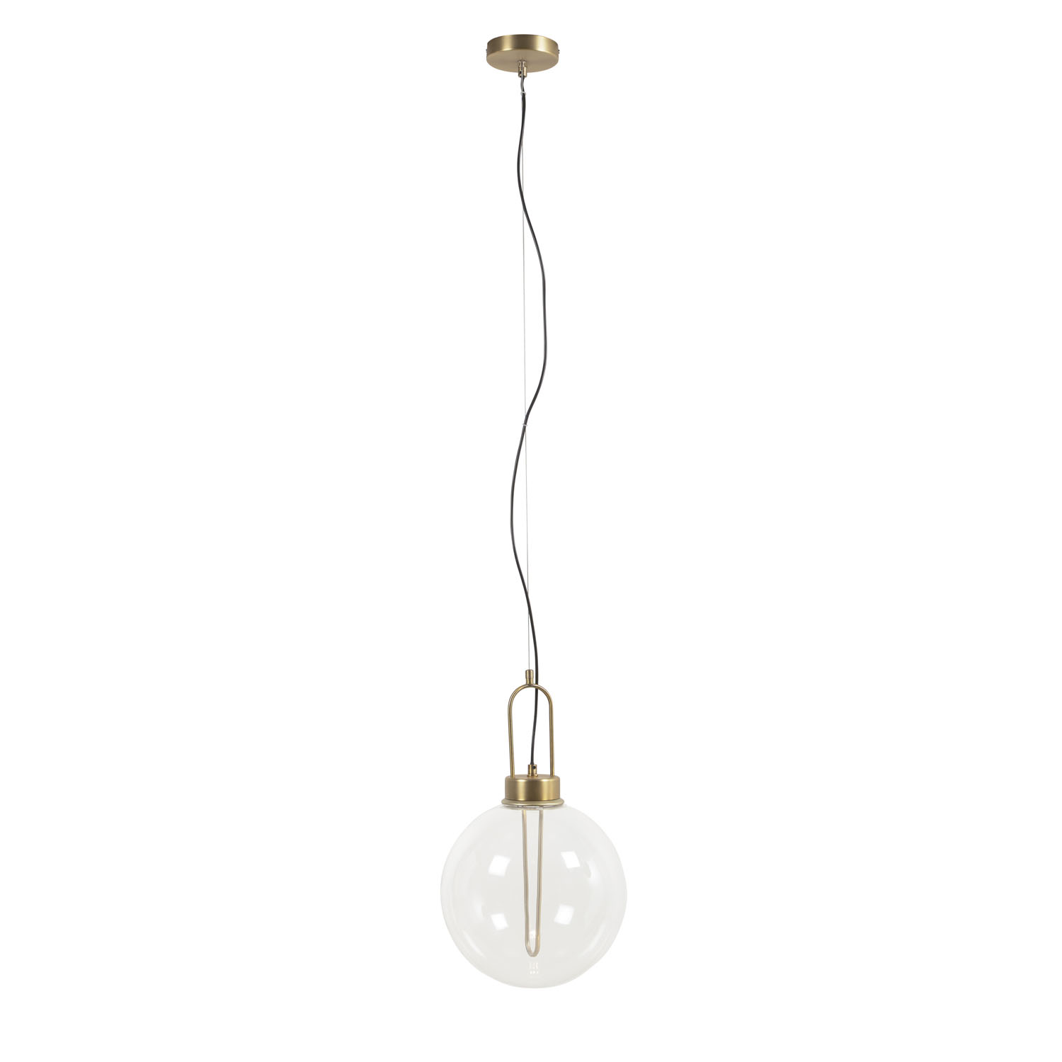 LAFORMA Edelweiss loftlampe, rund - klar glas og messing metal (Ø30)