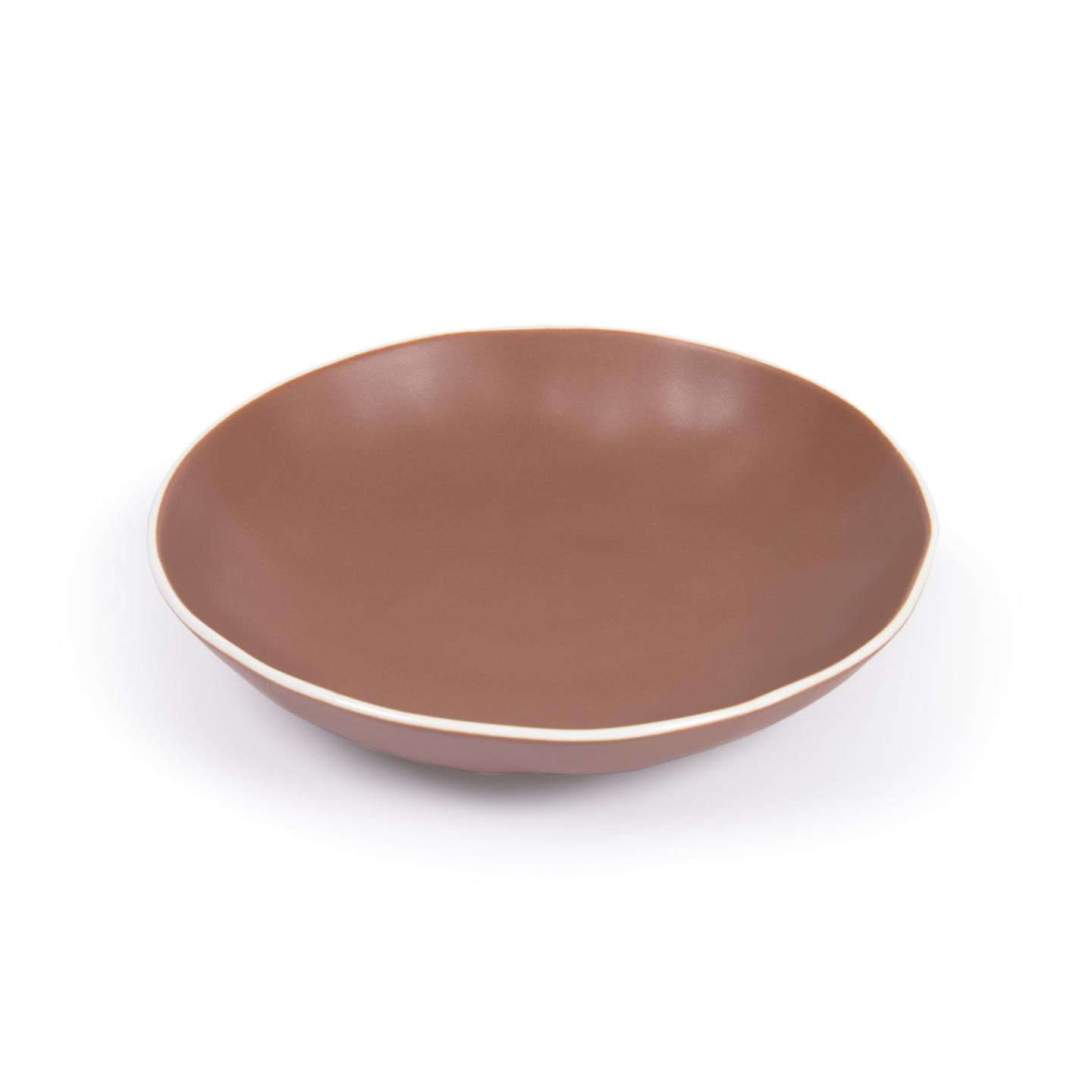 LAFORMA Rin dyb tallerken - brun porcelæn