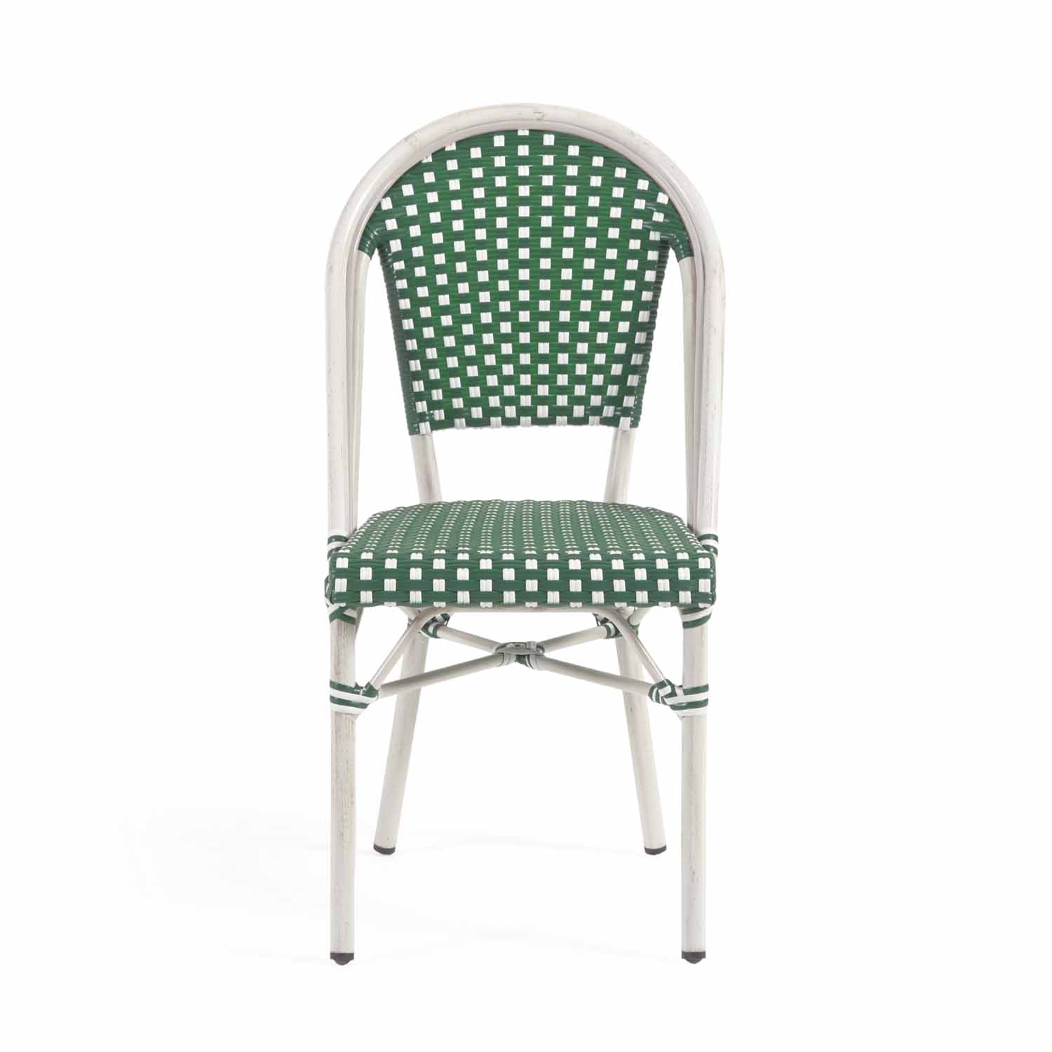 LAFORMA Marilyn bistro havestol - hvid/grøn polyethylen og hvid aluminium