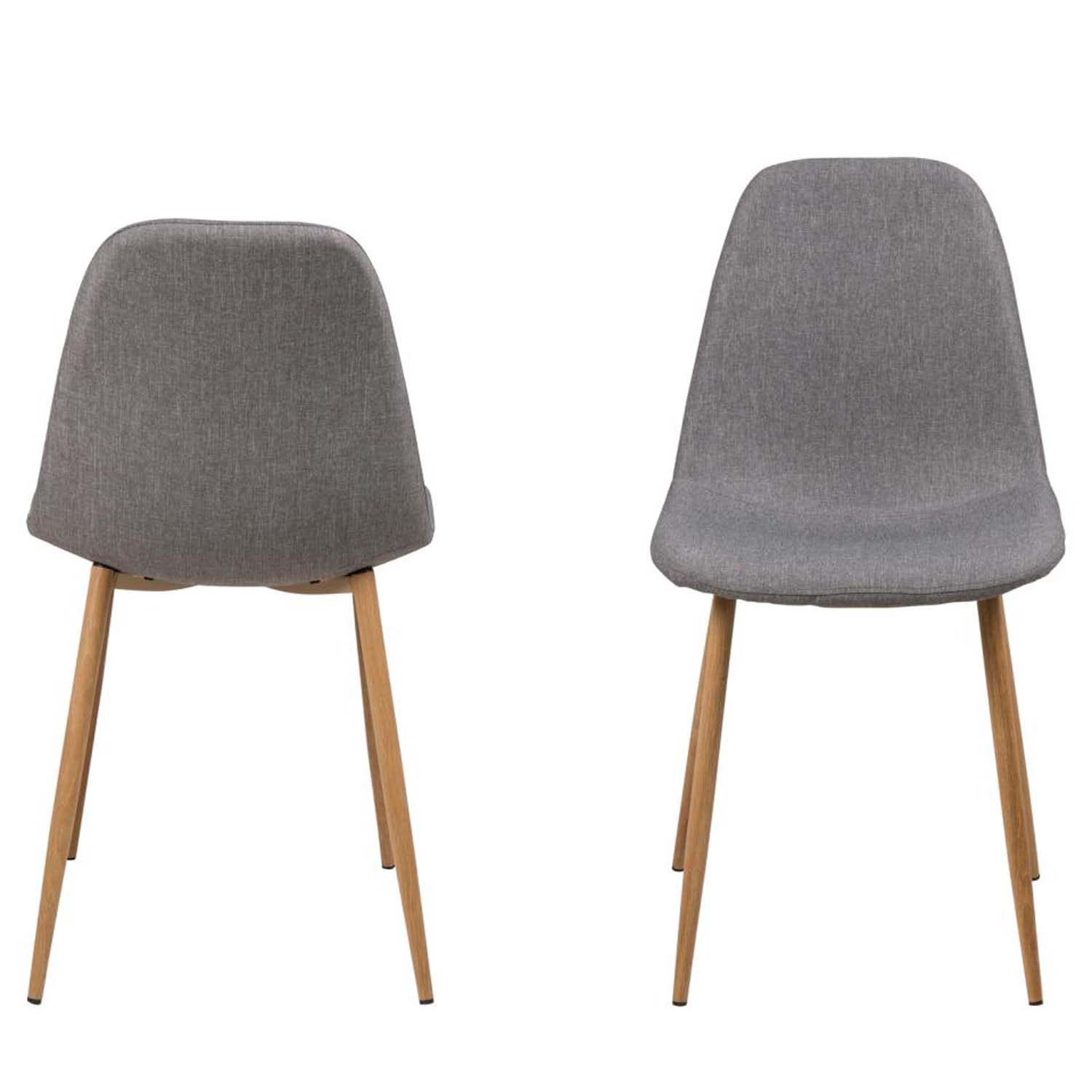 ACT NORDIC Wilma spisebordsstol - lysegrå polyester og egefolie metal