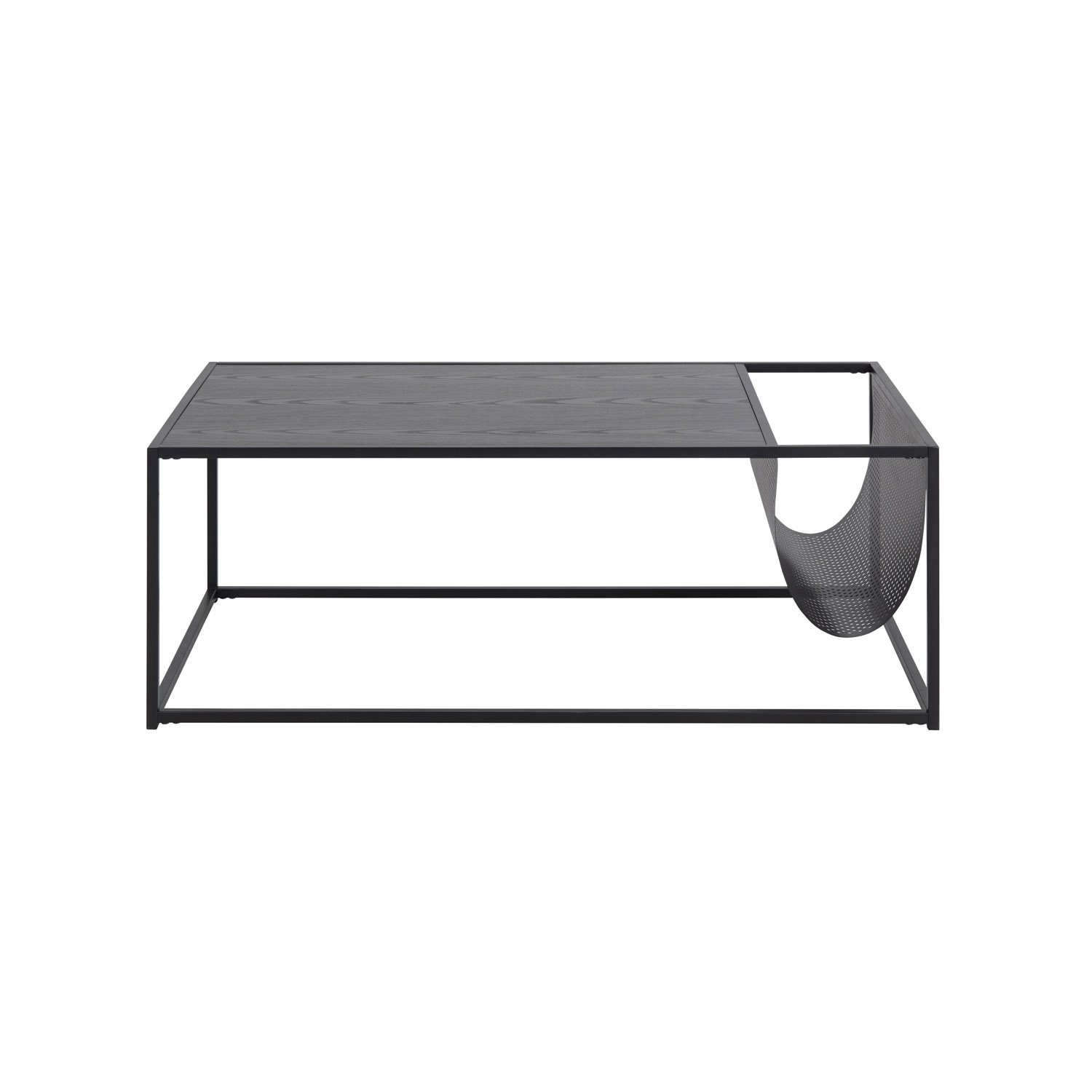 ACT NORDIC Rektangulær Seaford sofabord m. magasinholder - sort melamin og metal (110x60)