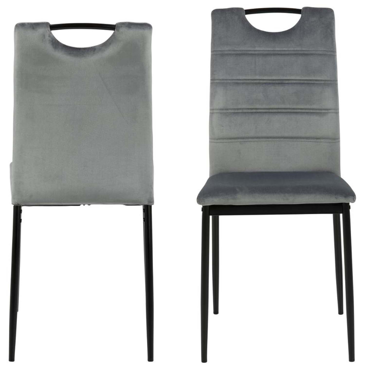 ACT NORDIC Dia spisebordsstol - mørkegrå polyester og sort metal