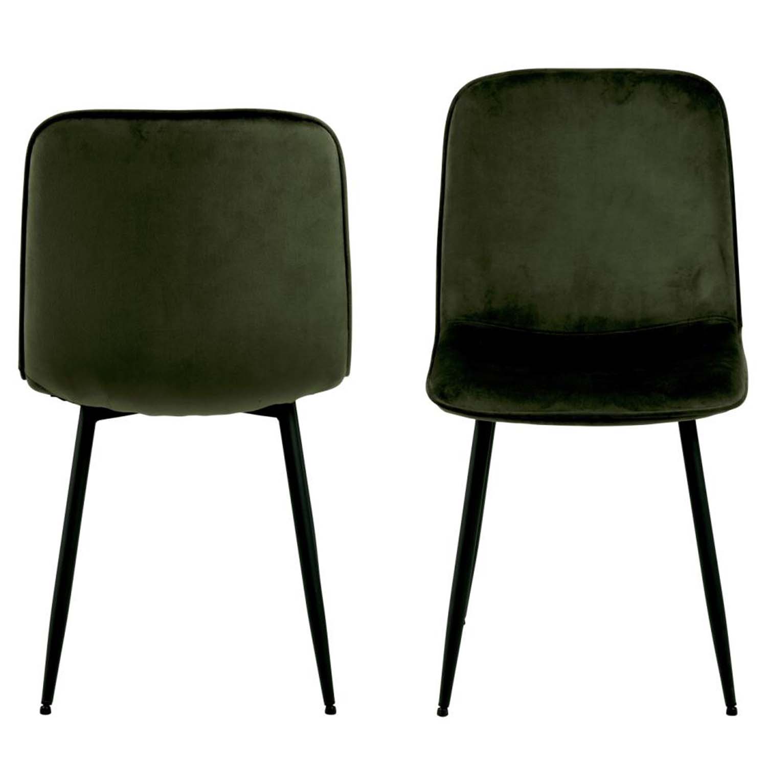 ACT NORDIC Delmy spisebordsstol - olivengrøn polyester og sort metal