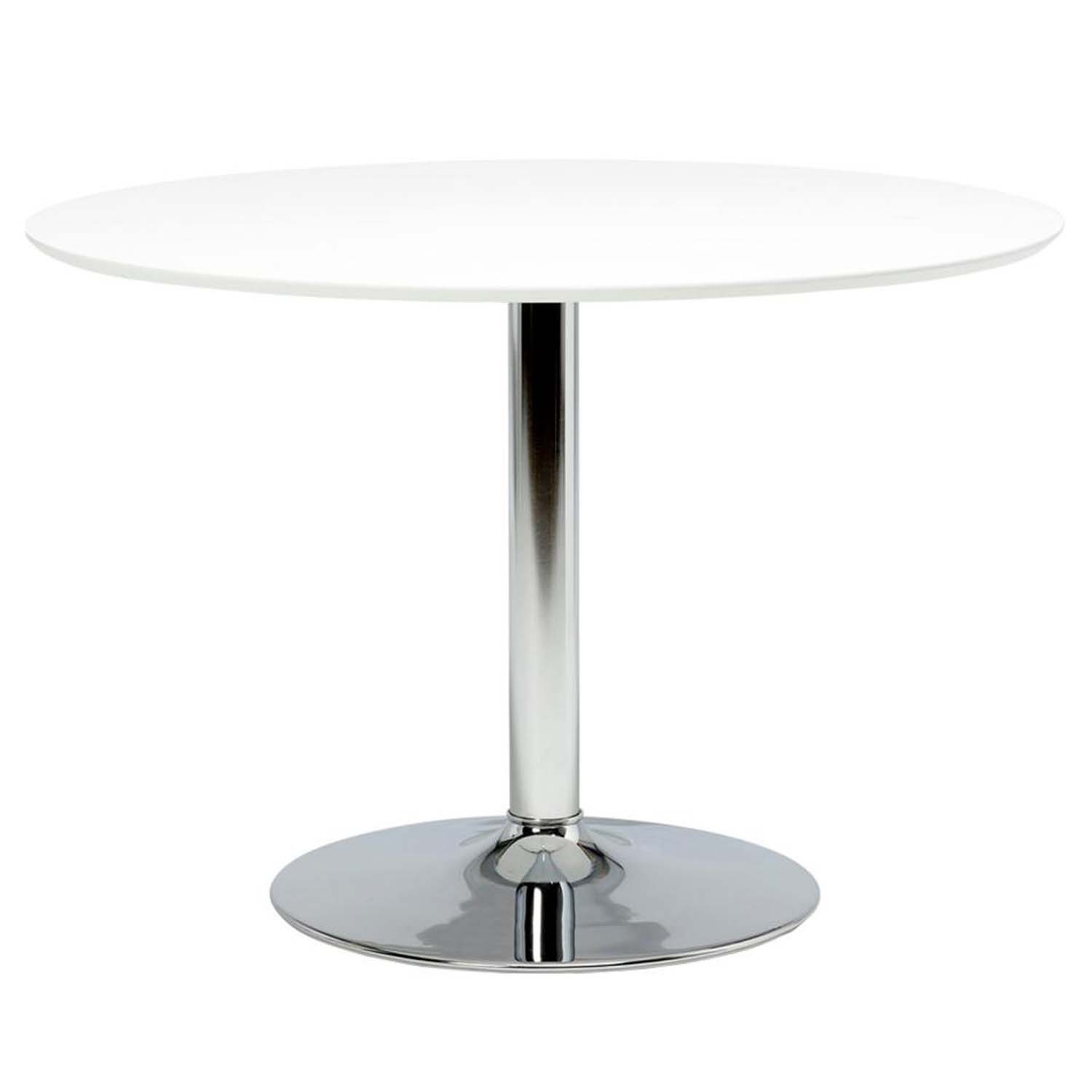 ACT NORDIC Ibiza spisebord, rund - hvid MDF og krom metal (Ø110) - OUTLET