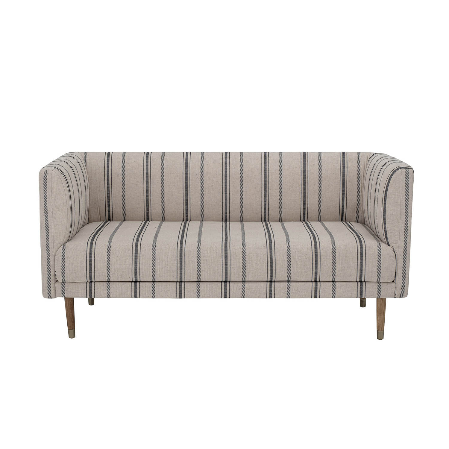 BLOOMINGVILLE Nolan sofa, 2 personers – hvidt polyester m. grå striber (160×77)