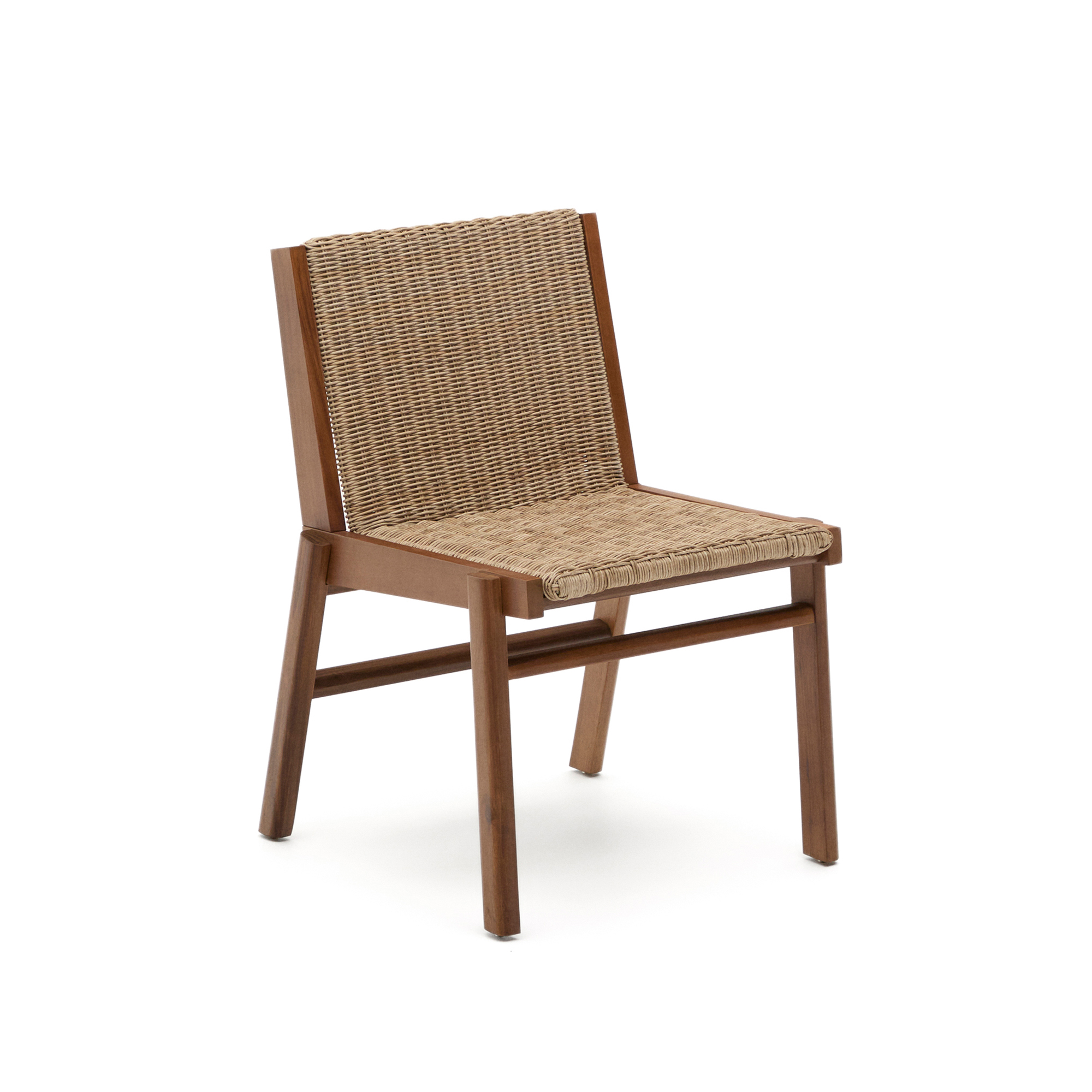 KAVE HOME Itani havestol - beige syntetisk rattan og brun akacietræ