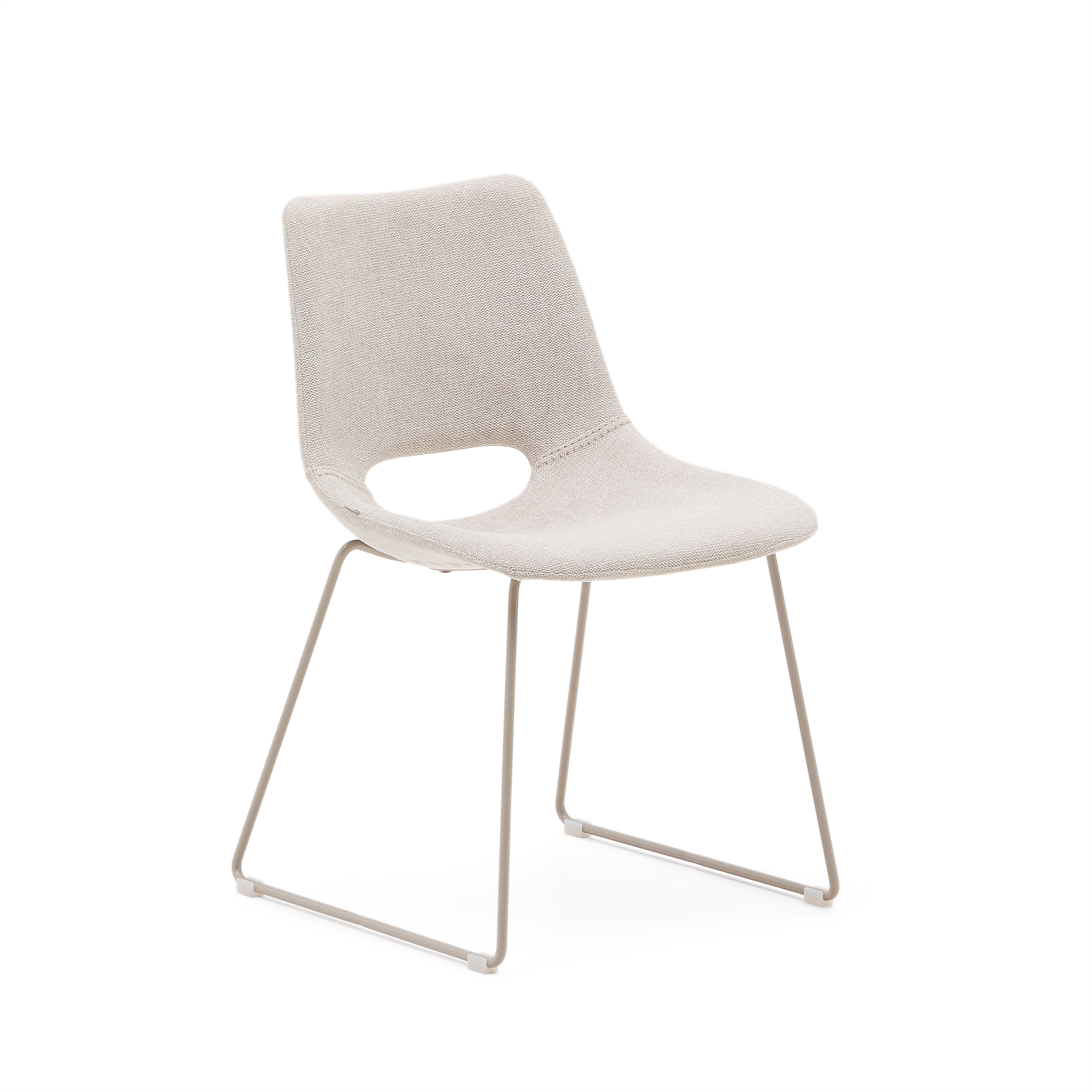 KAVE HOME Zahara stol i beige med stålben i beige finish