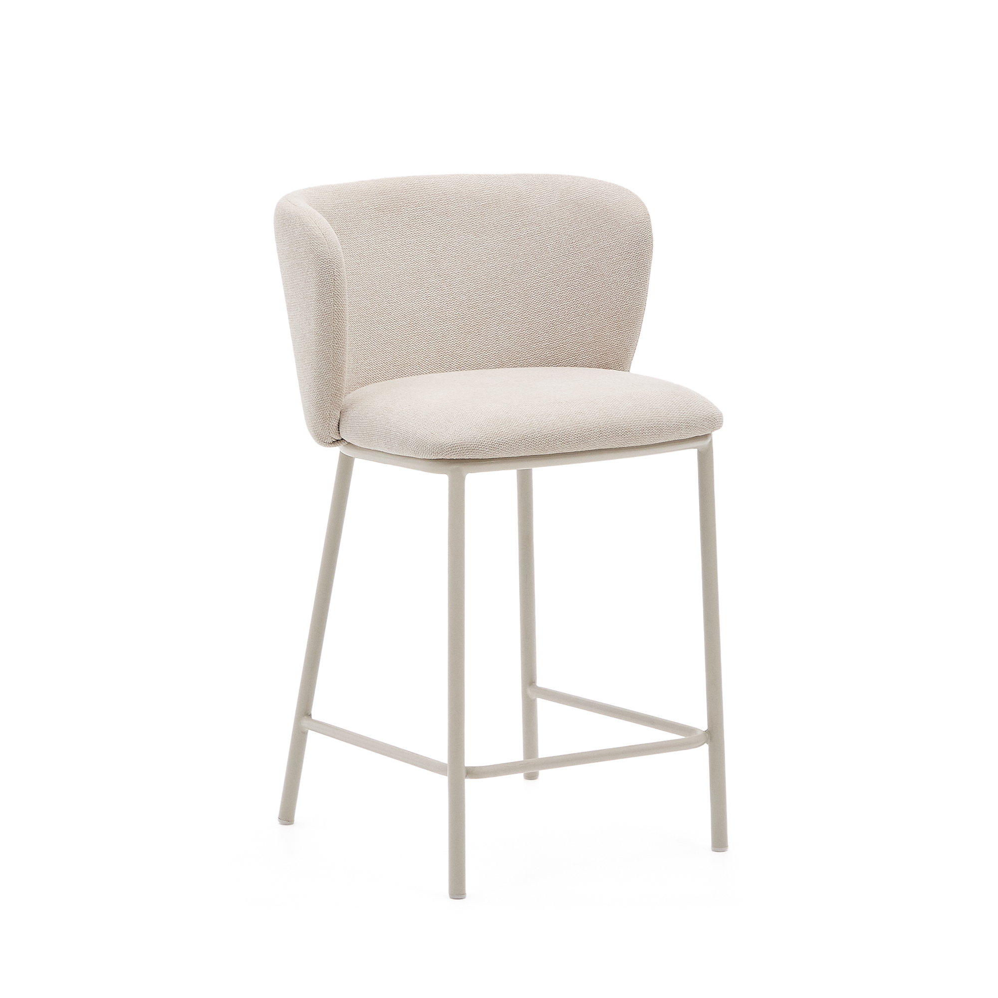 KAVE HOME Ciselia krakk i beige chenille og beige stål, høyde 65 cm, FSC Mix Credit