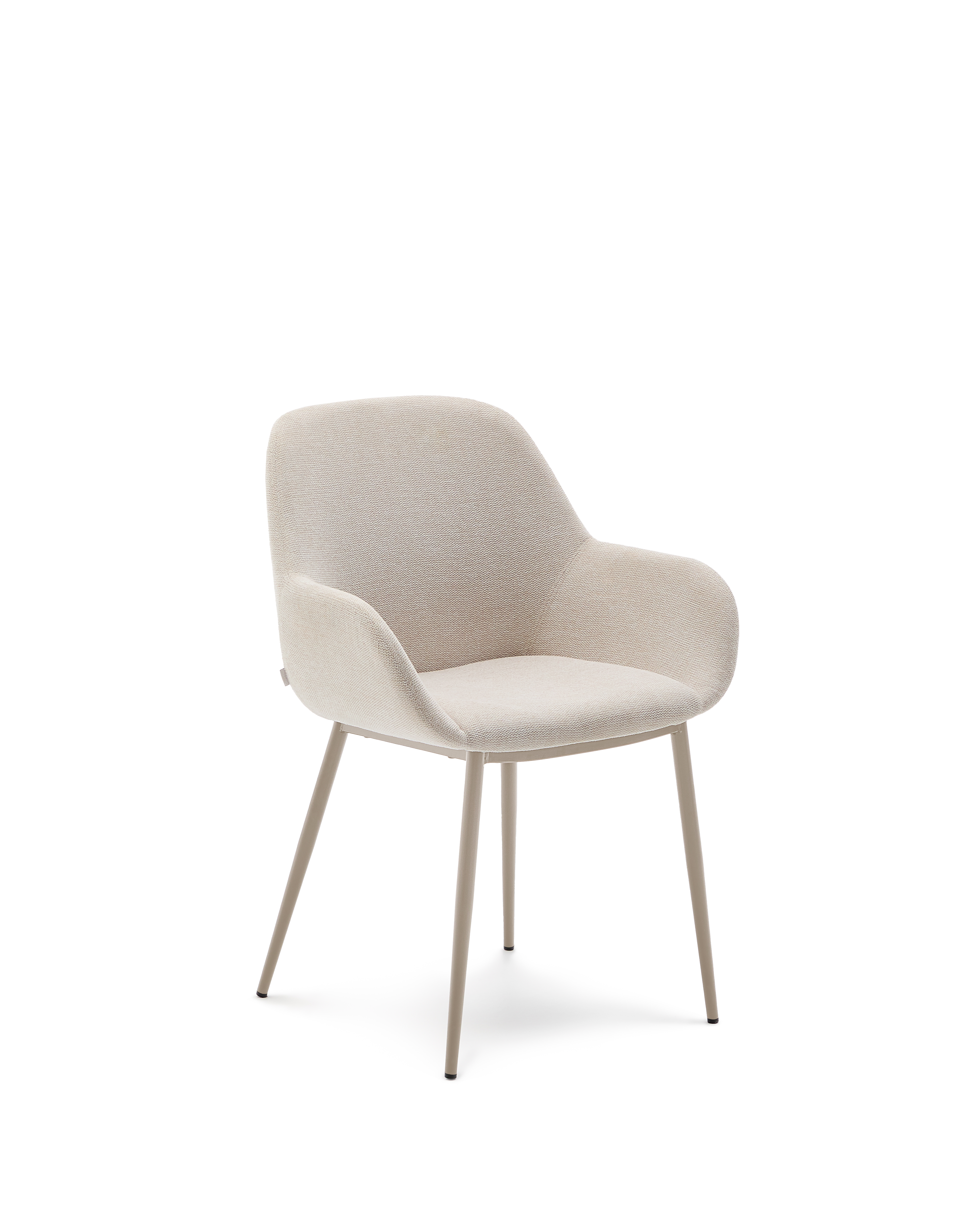 KAVE HOME Konna stol i beige og stålben i malet beige finish