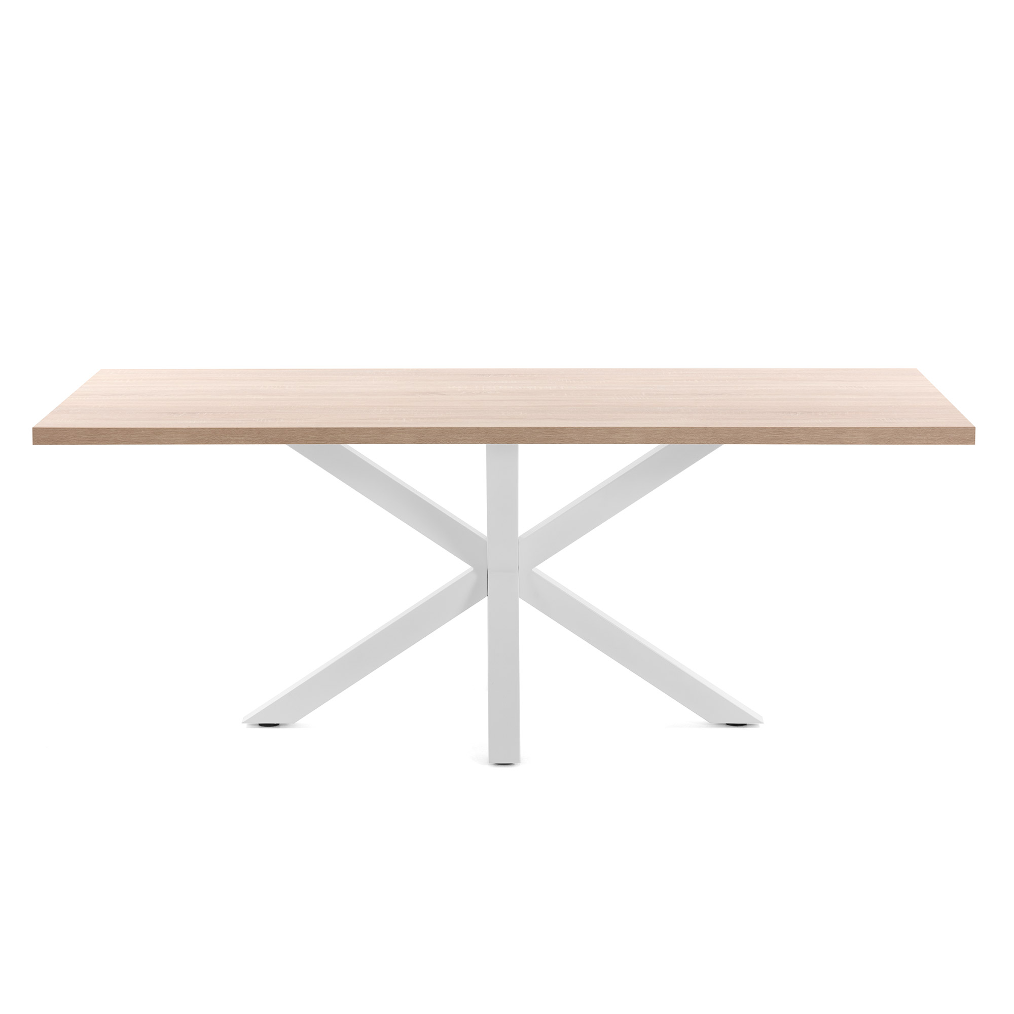 LAFORMA Argo spisebord, rektangulær - natur melamin og hvid stål (200x100)