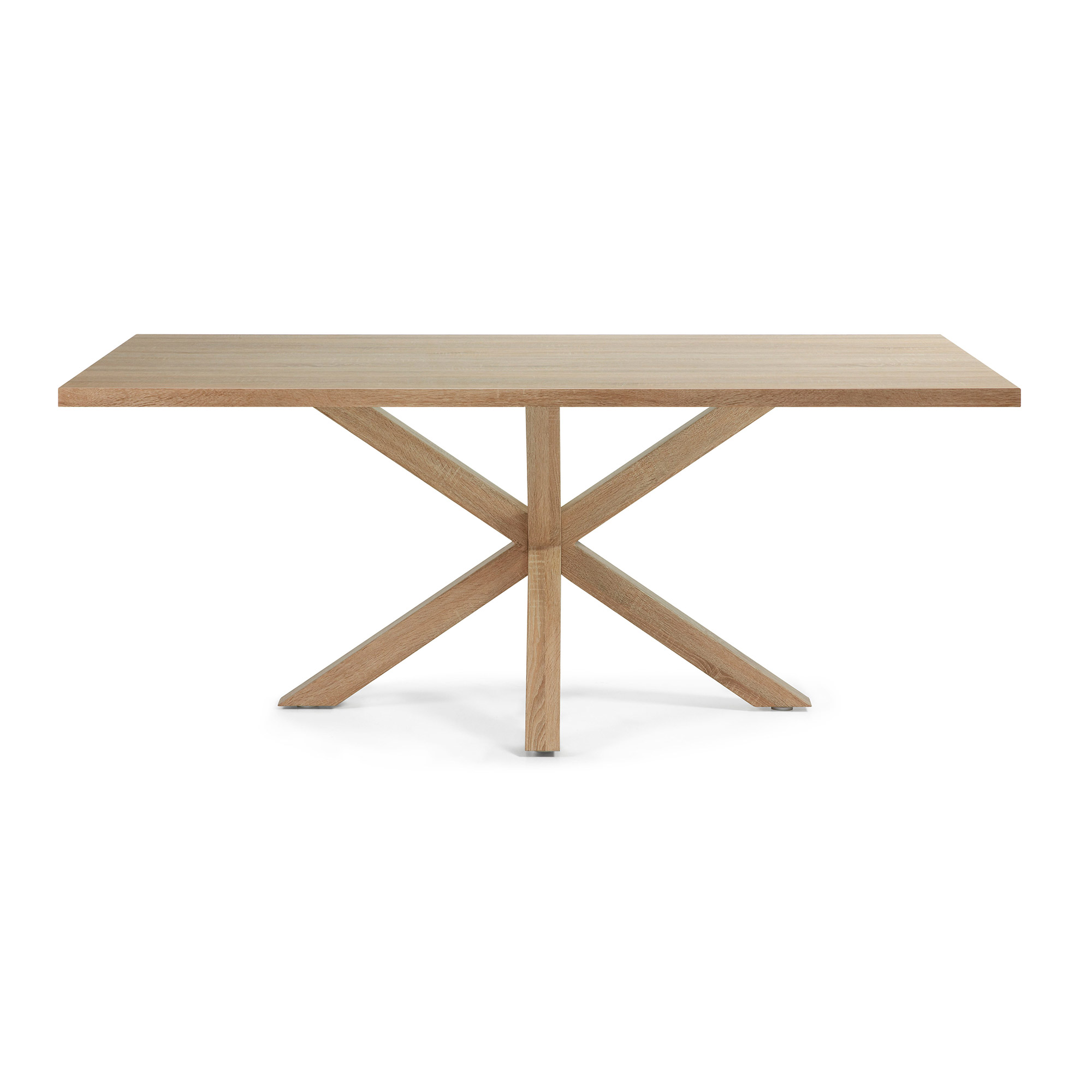 LAFORMA Argo spisebord, rektangulær - natur melamin og natur stål med træeffekt (200x100)
