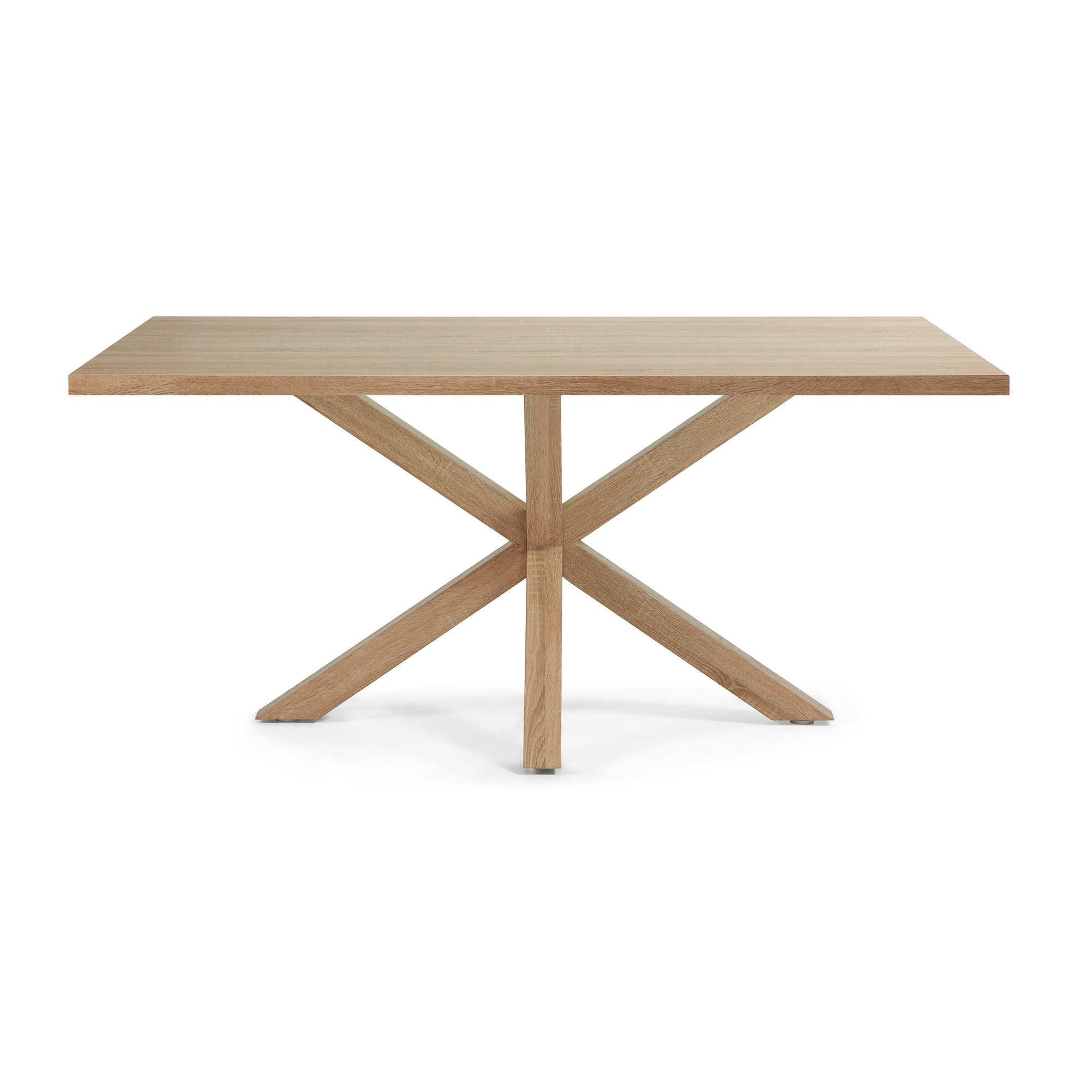 LAFORMA Argo spisebord, rektangulær - natur melamin og natur stål med træeffekt (180x100)