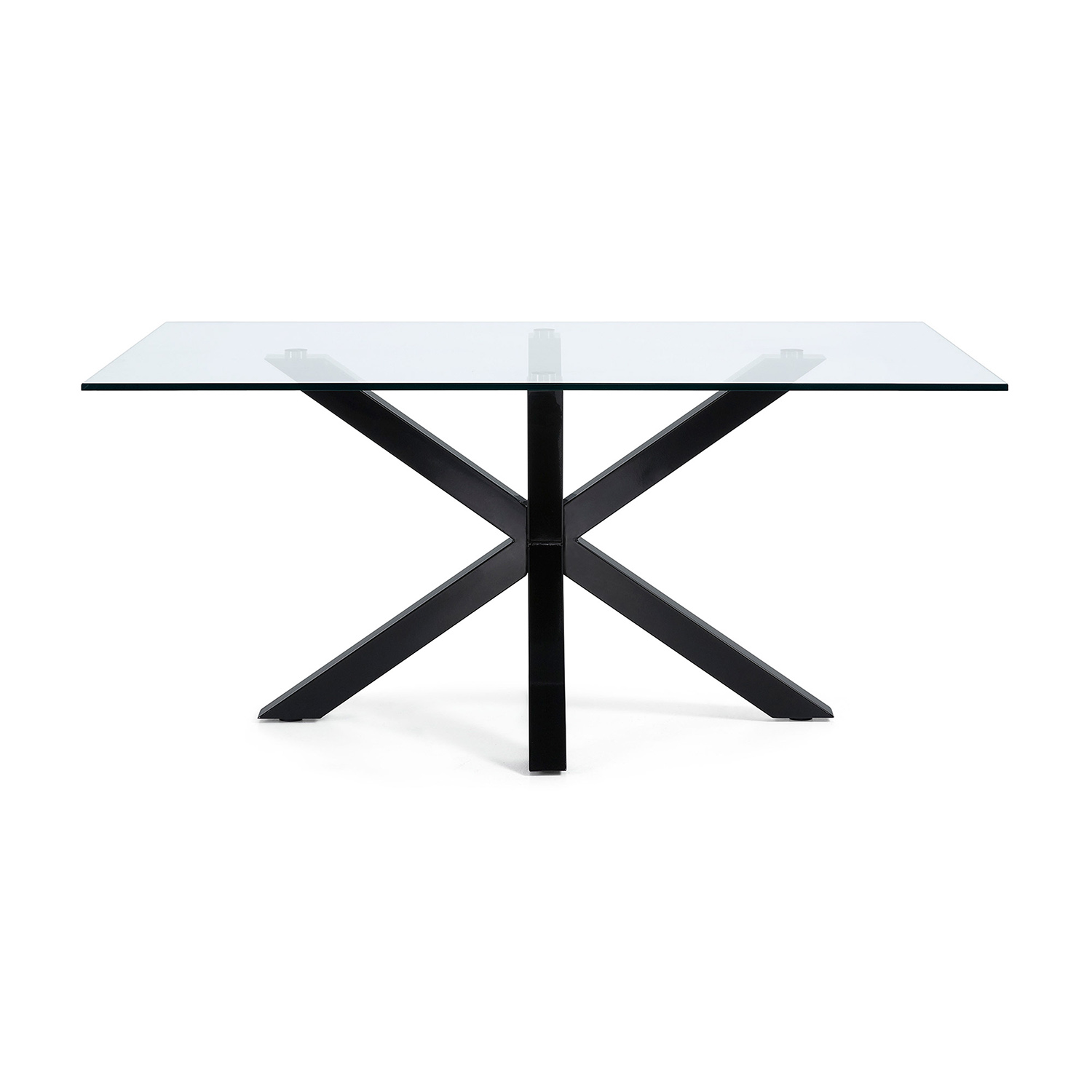 Billede af LAFORMA Arya spisebord - klar glas og sort stål (160x90)