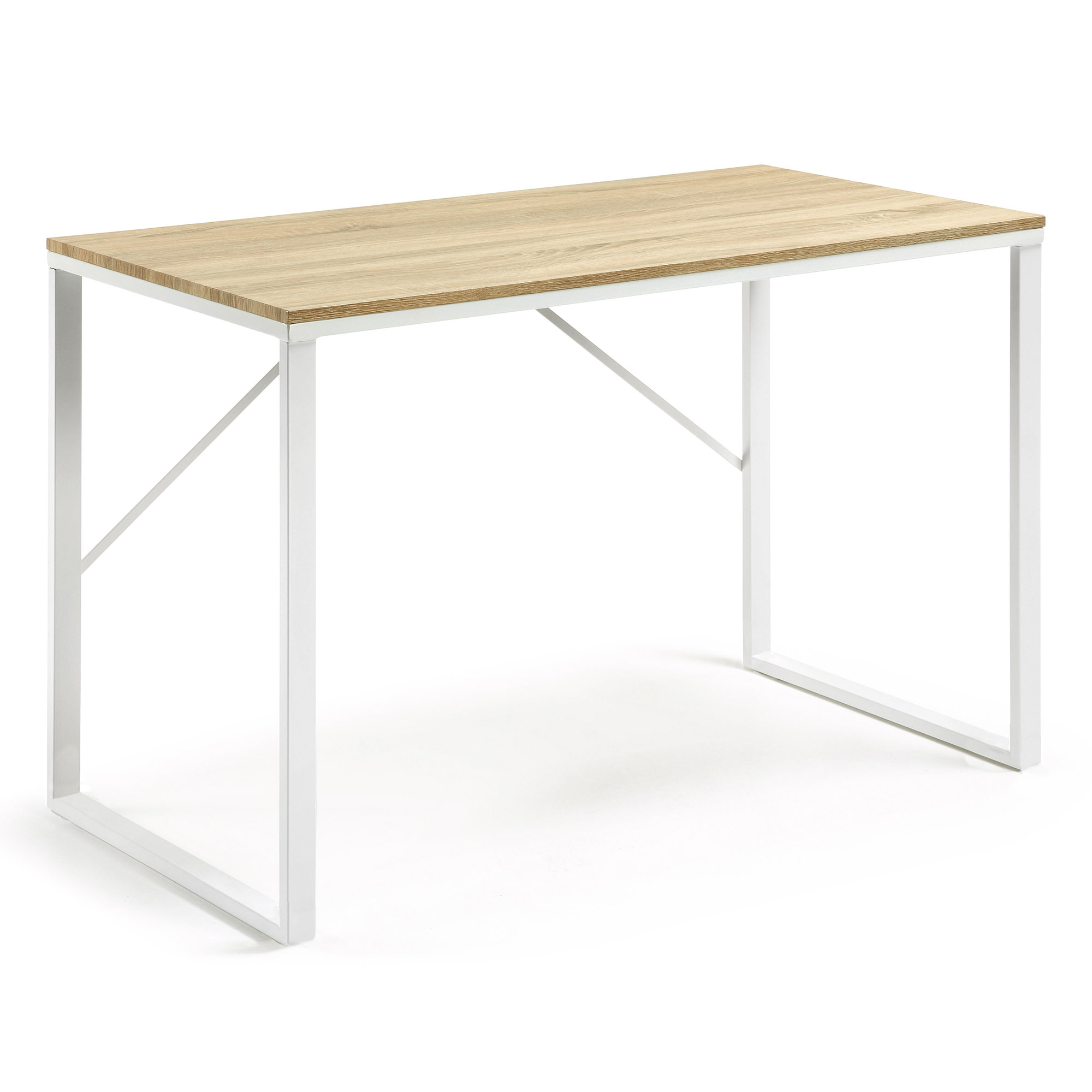 LAFORMA Lisbet skrivebord - hvid/natur metal/MDF, rektangulær (120x60)
