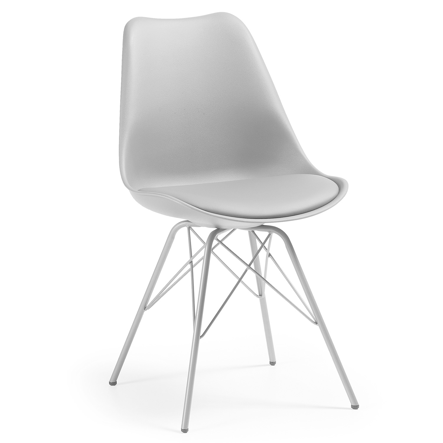 LAFORMA Lars spisebordsstol  grå plastik kunstlæder og stål