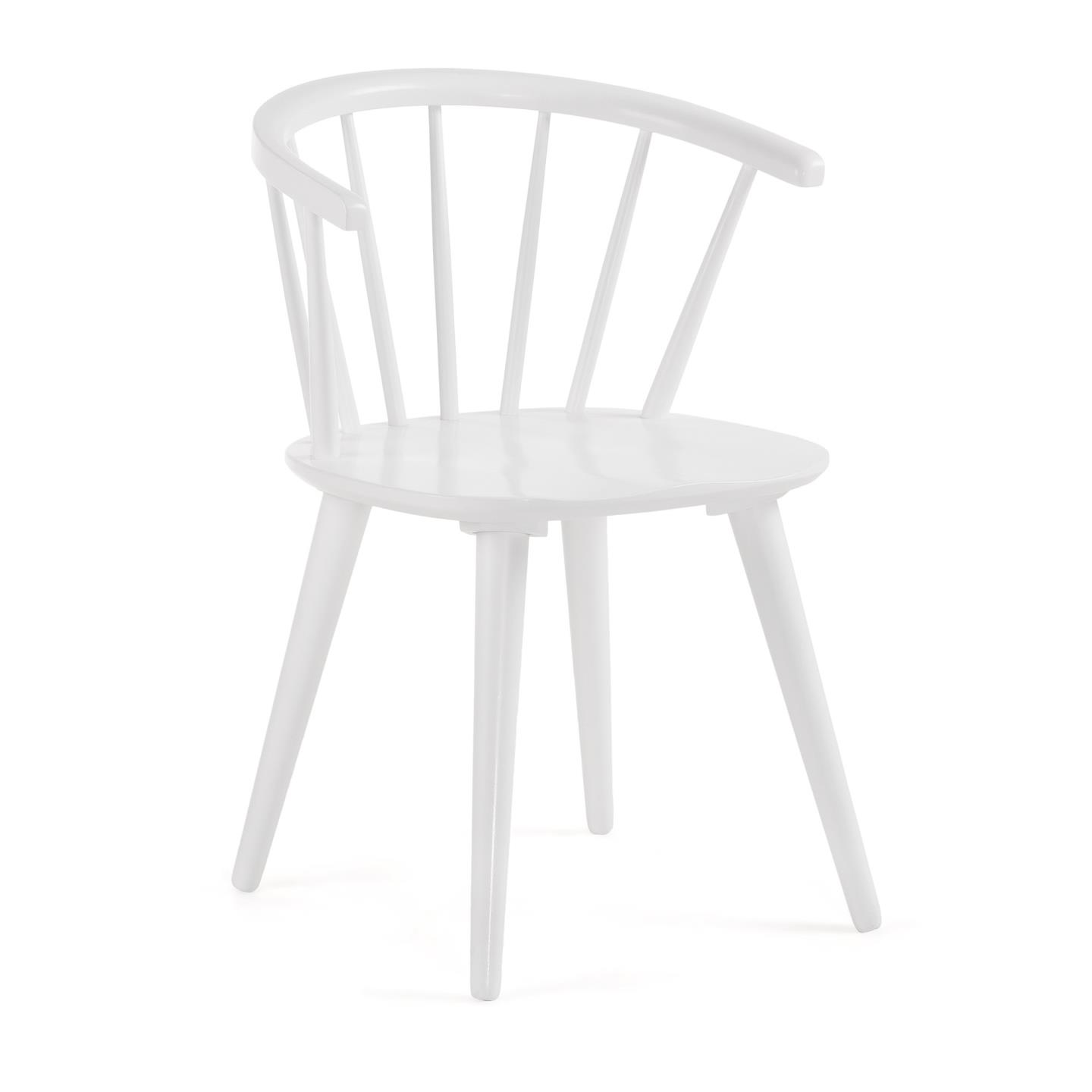 LAFORMA Trise spisebordsstol, m. armlæn - hvid spånplade og hvid gummitræ