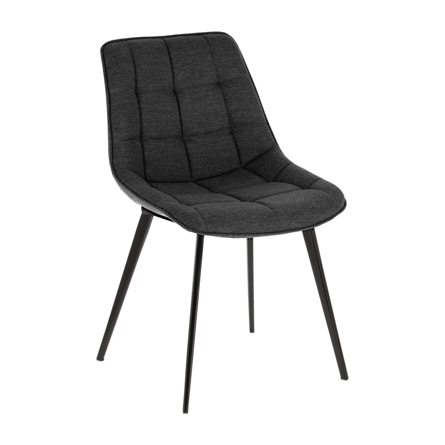 LAFORMA Adah spisebordsstol - mørkegrå stof og sort stål