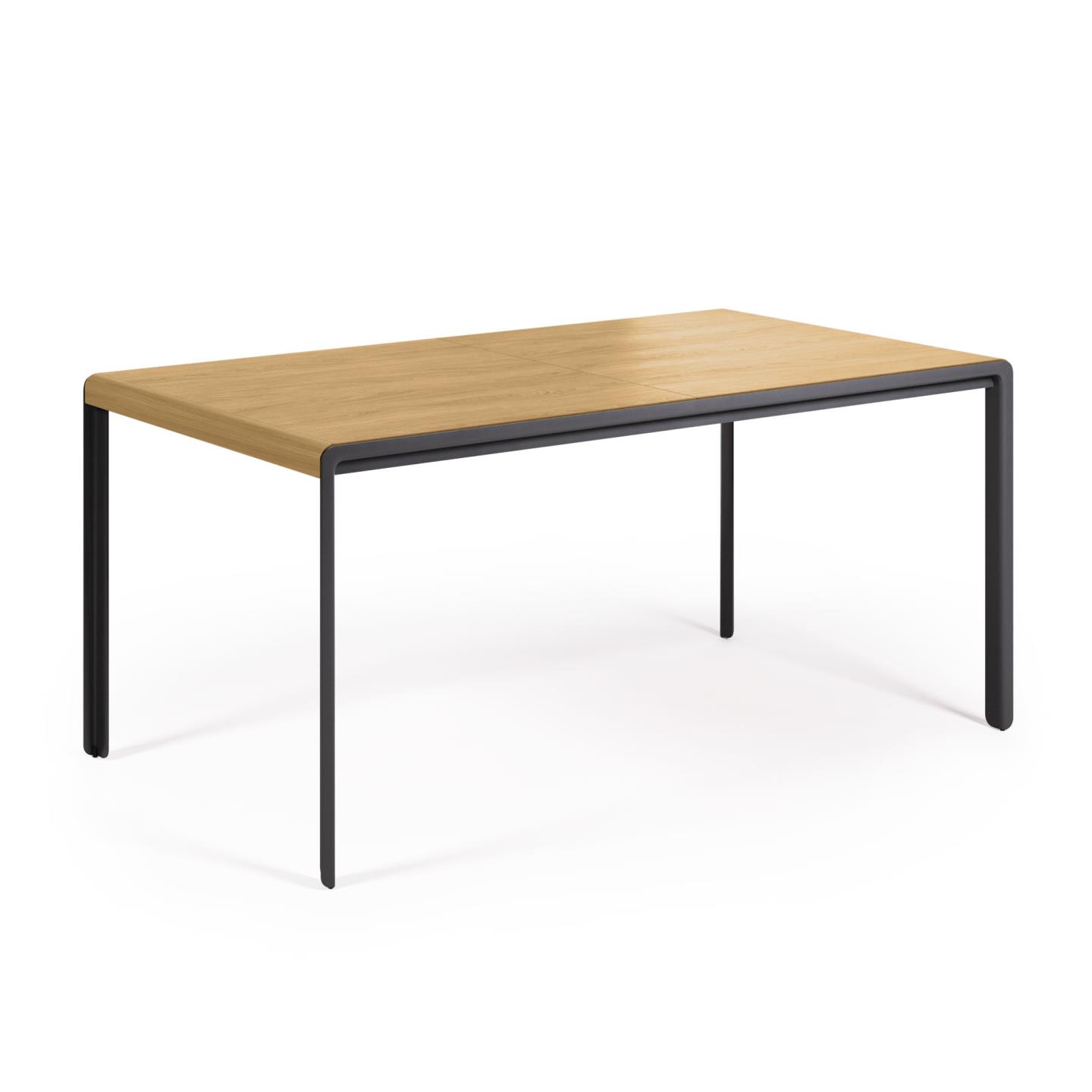 LAFORMA Nadyria spisebord, m. tillægsplade - natur egefiner og sort stål (160(100)x90)