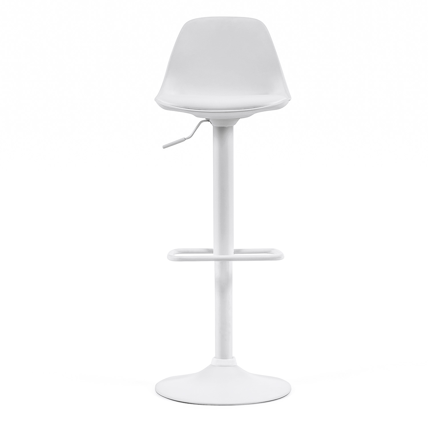 LAFORMA Orlando-T barstol, m. ryglæn og fodstøtte - hvid polypropylen/kunstlæder/stål