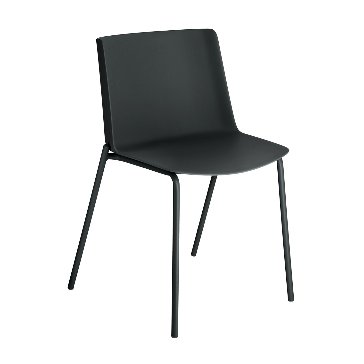 LAFORMA Hannia - spisebordsstol, u. armlæn - sort plast og stål