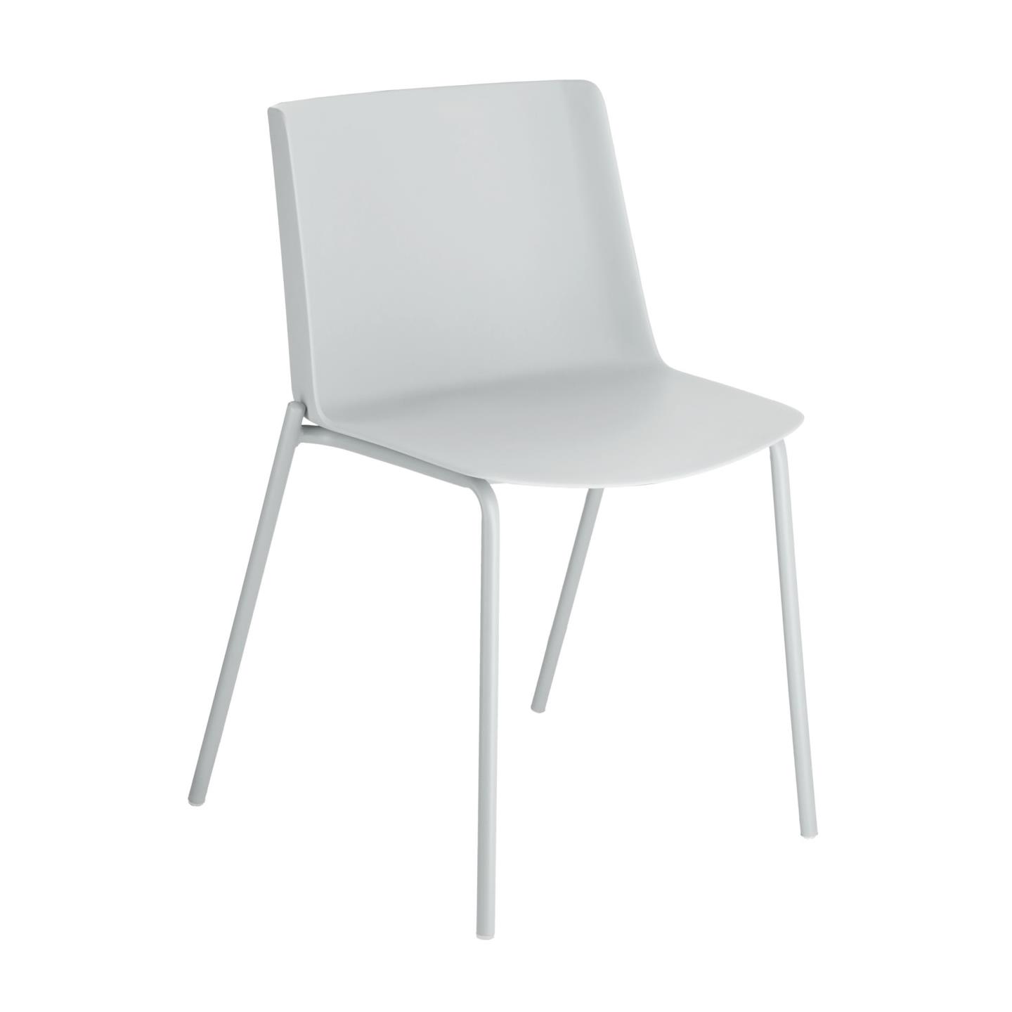 LAFORMA Hannia spisebordsstol - grå polypropylen og grå stål