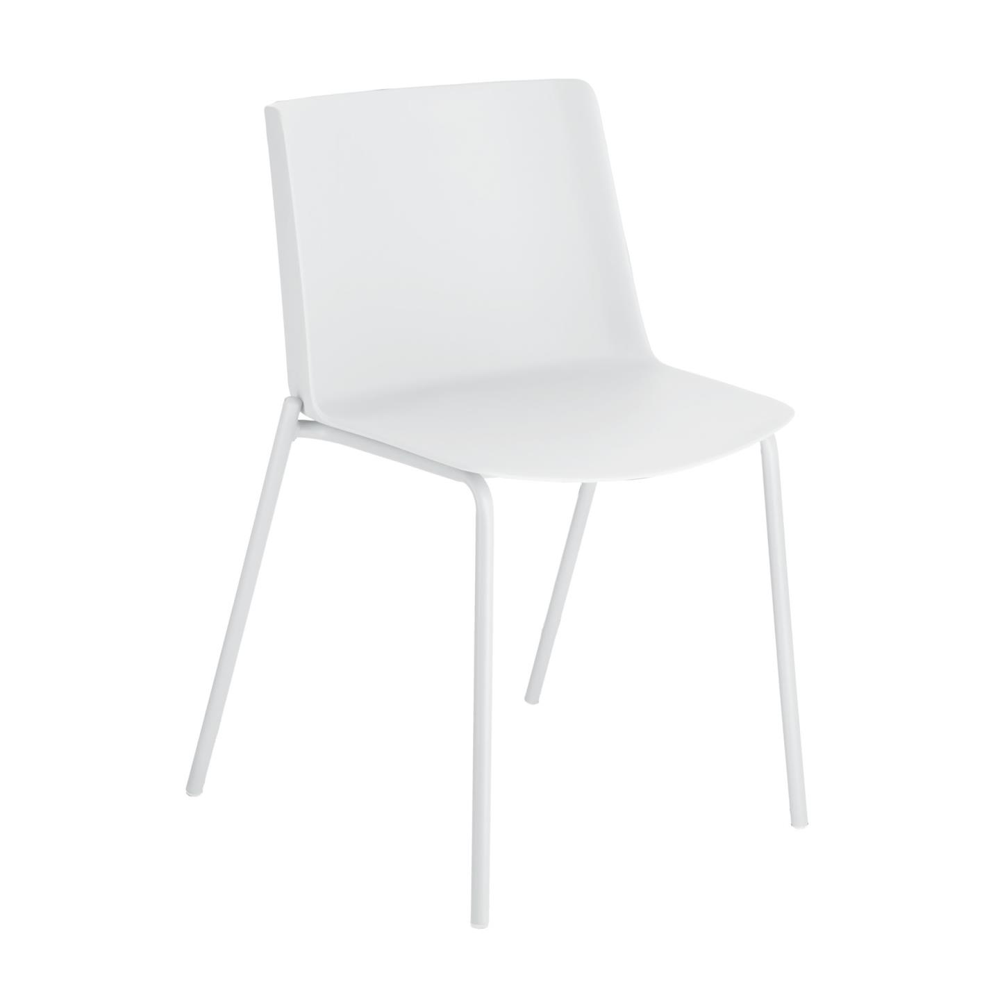 LAFORMA Hannia spisebordsstol - hvid polypropylen og hvid stål