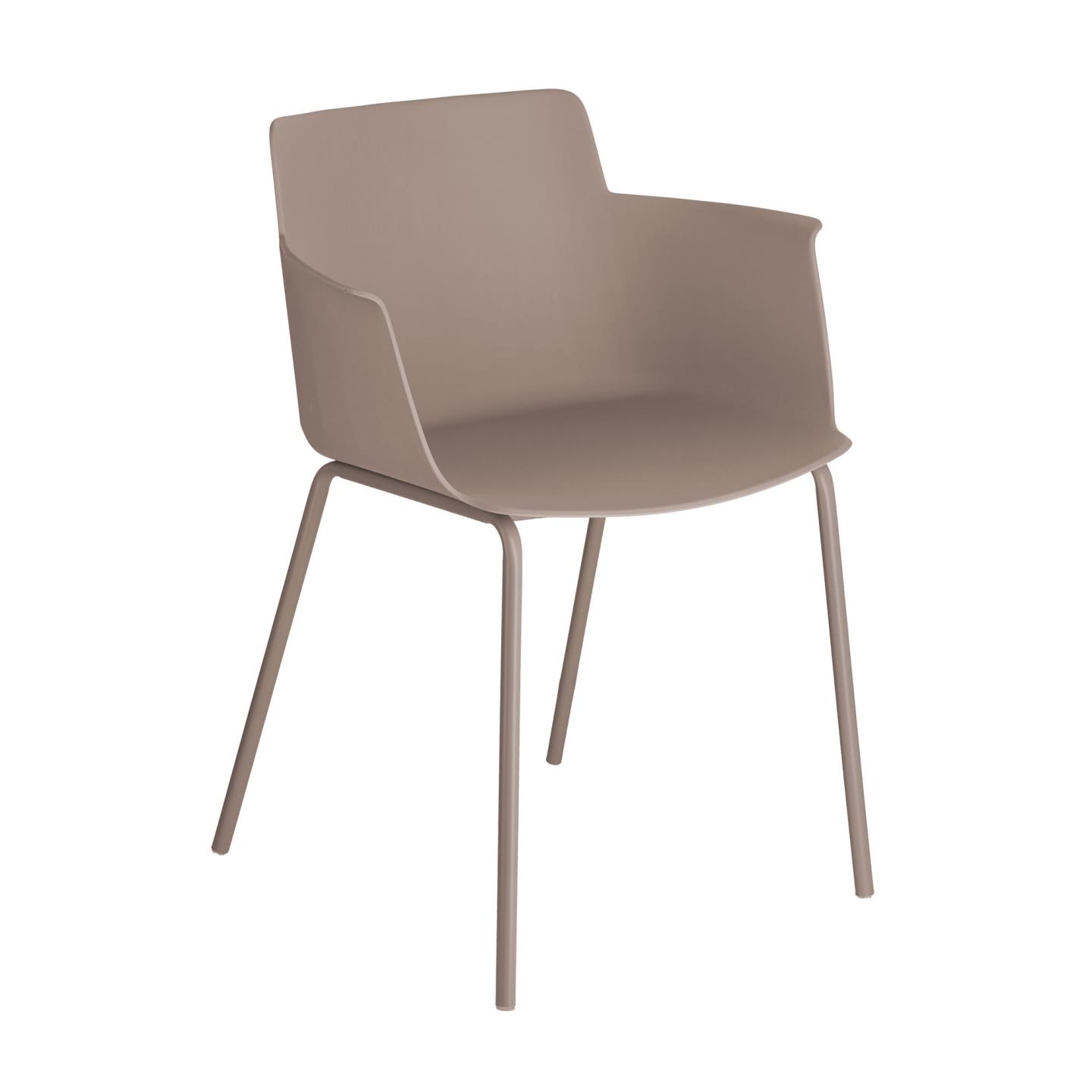 LAFORMA Hannia spisebordsstol, m. armlæn - brun polypropylen og brun stål