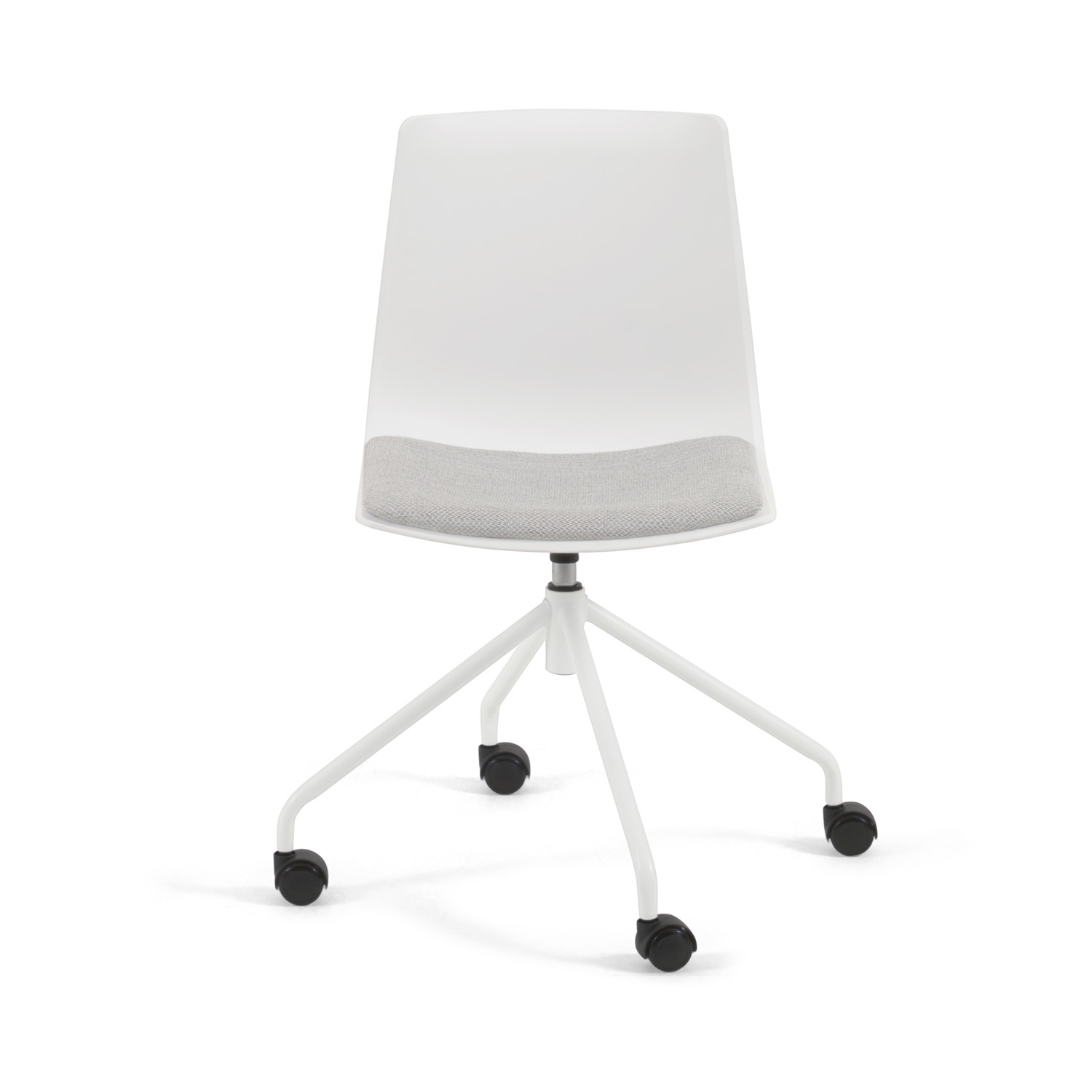 Billede af LAFORMA Ralfi skrivebordsstol - hvid polypropylen og hvid stål