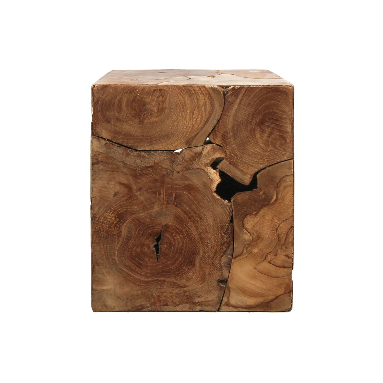 HSM COLLECTION Cube sidebord, kvadratisk - natur teaktræ (30x30)