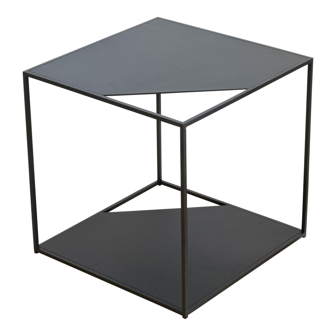 TORNA DESIGN Cut sidebord, kvadratisk - sort stål (38x38)