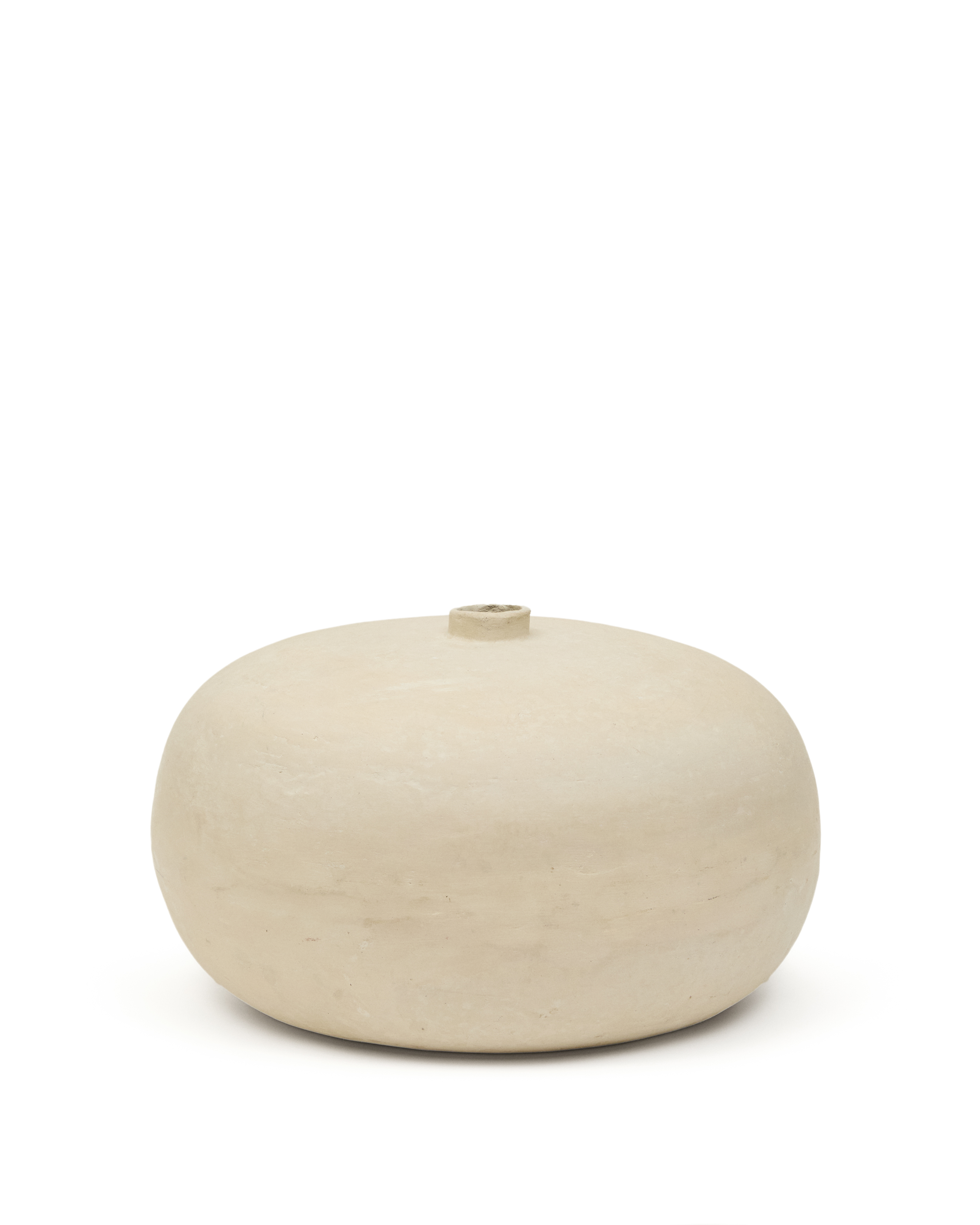 Kave Home Nivala Deko Vase Rund Hvid Pap-maché H:23cm