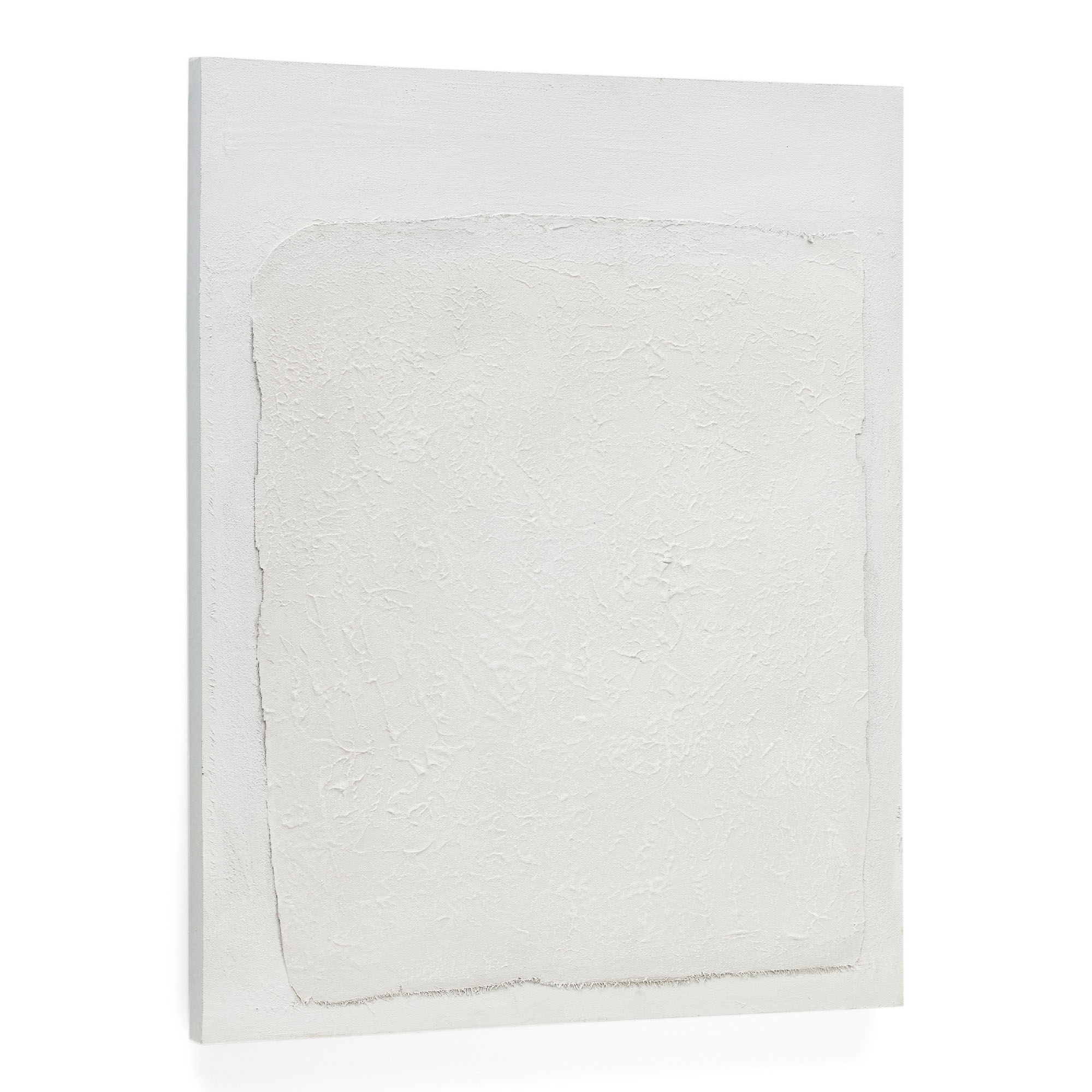 KAVE HOME Rodes abstrakt billede, rektangulær - hvid tekstureret lærred (80x100)