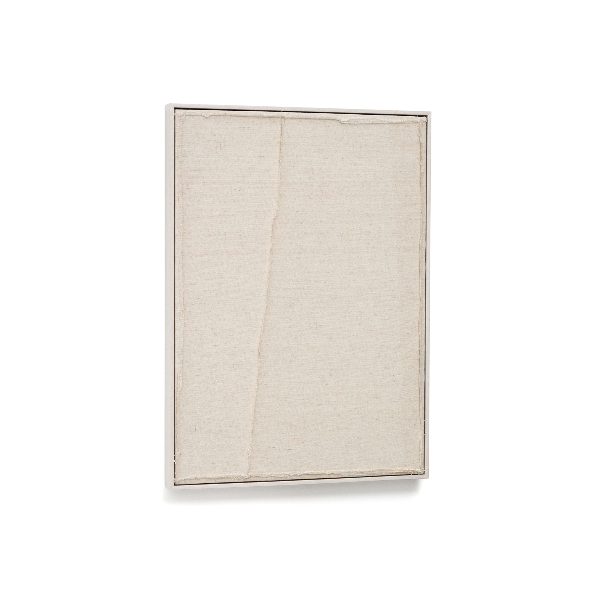 KAVE HOME Maha vægdekoration med lodret streg, rektangulær - beige hør (52x72)